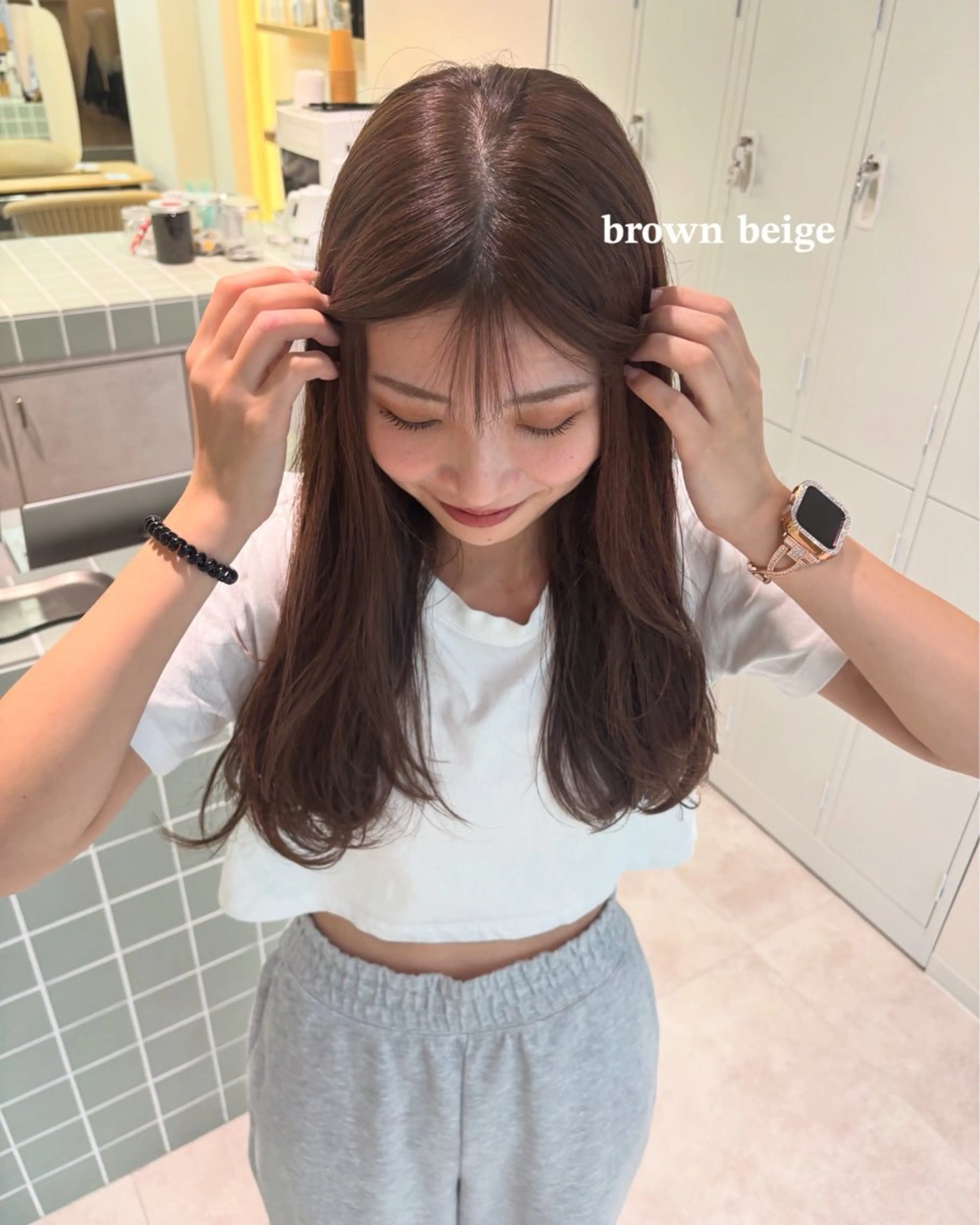 ロング カラー カット ヘアカラー トリートメント ヘッドスパ 広島/わかな/ヘア セット/オリーブのヘアスタイル