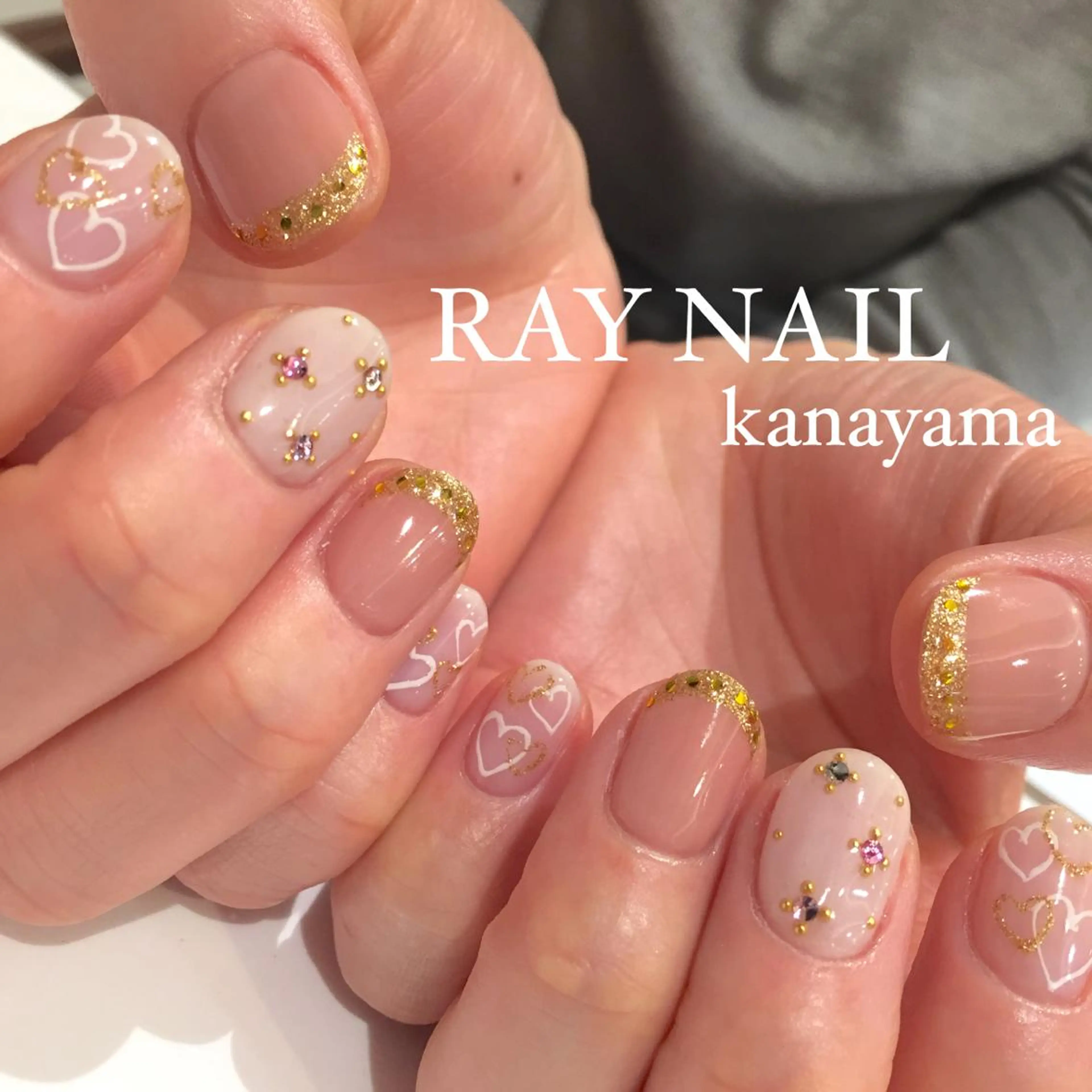 ネイル ハート バレンタイン Arowa 伊田のネイルデザイン