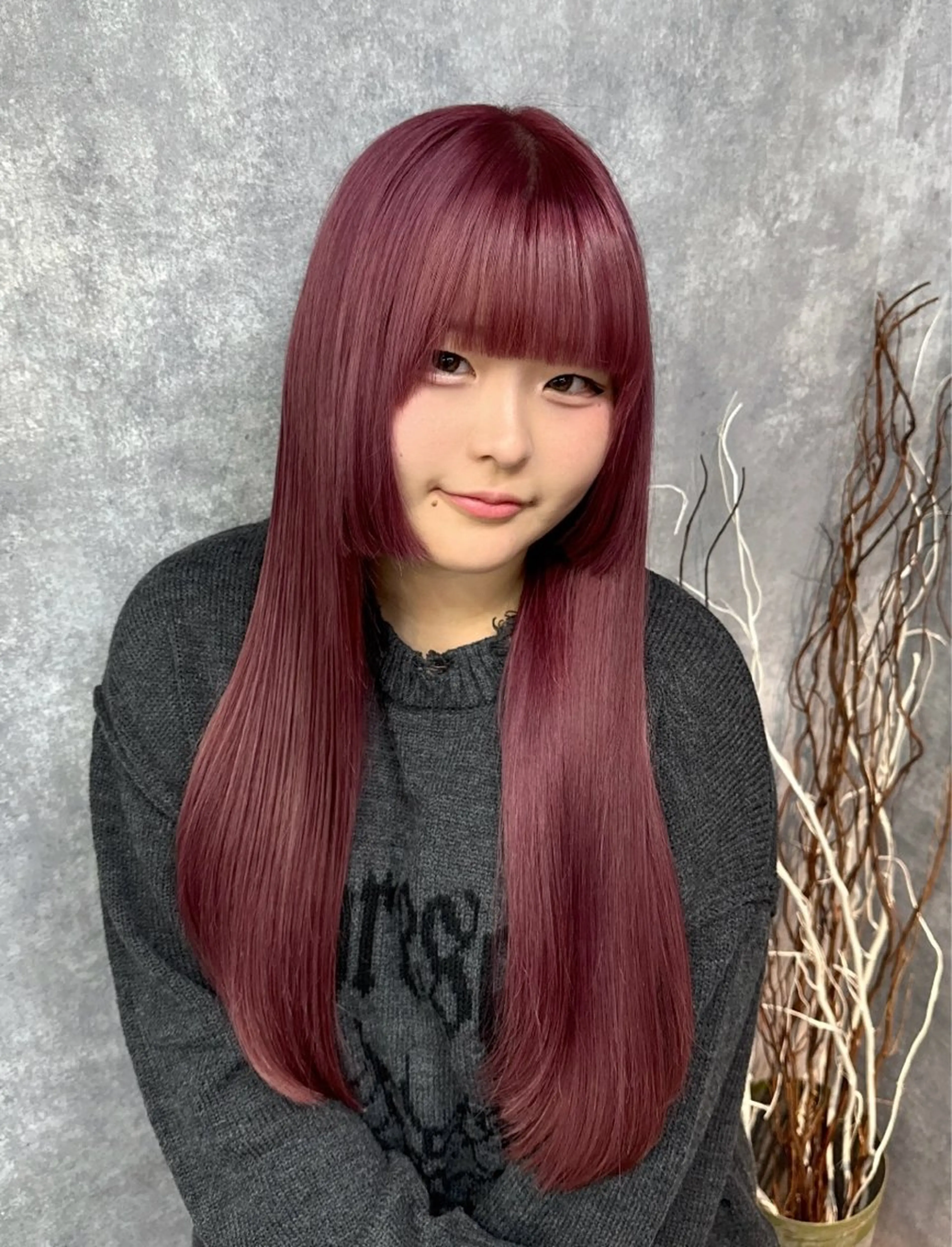 ロング カラー 切りっぱなしボブ ショートボブ バレイヤージュ ベージュカラー グレージュ 【.ico】心斎橋 飛田ゆうきのヘアスタイル