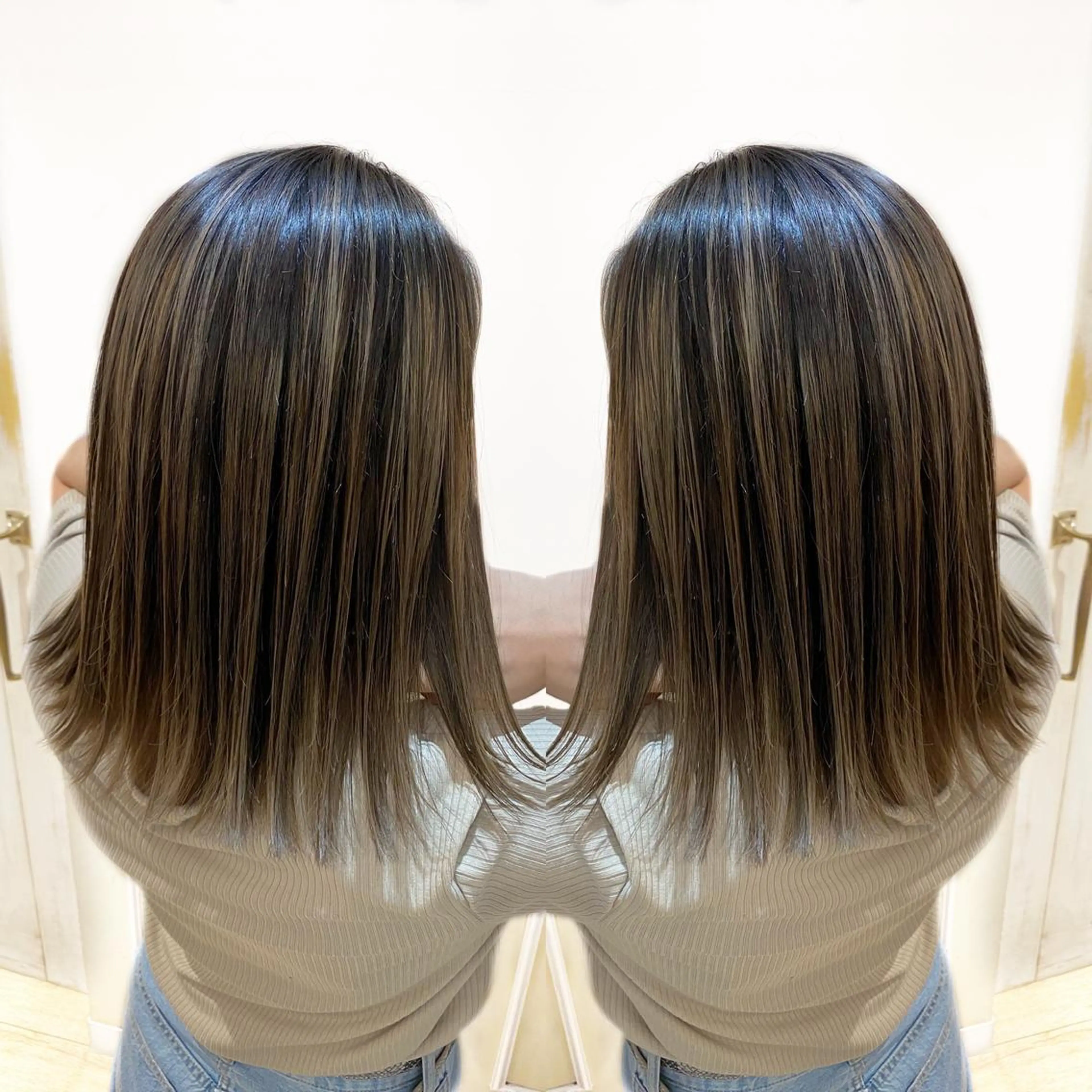 セミロング カラー デザインカラー カット トリートメント ご予約 宜しくお願いします！のヘアスタイル