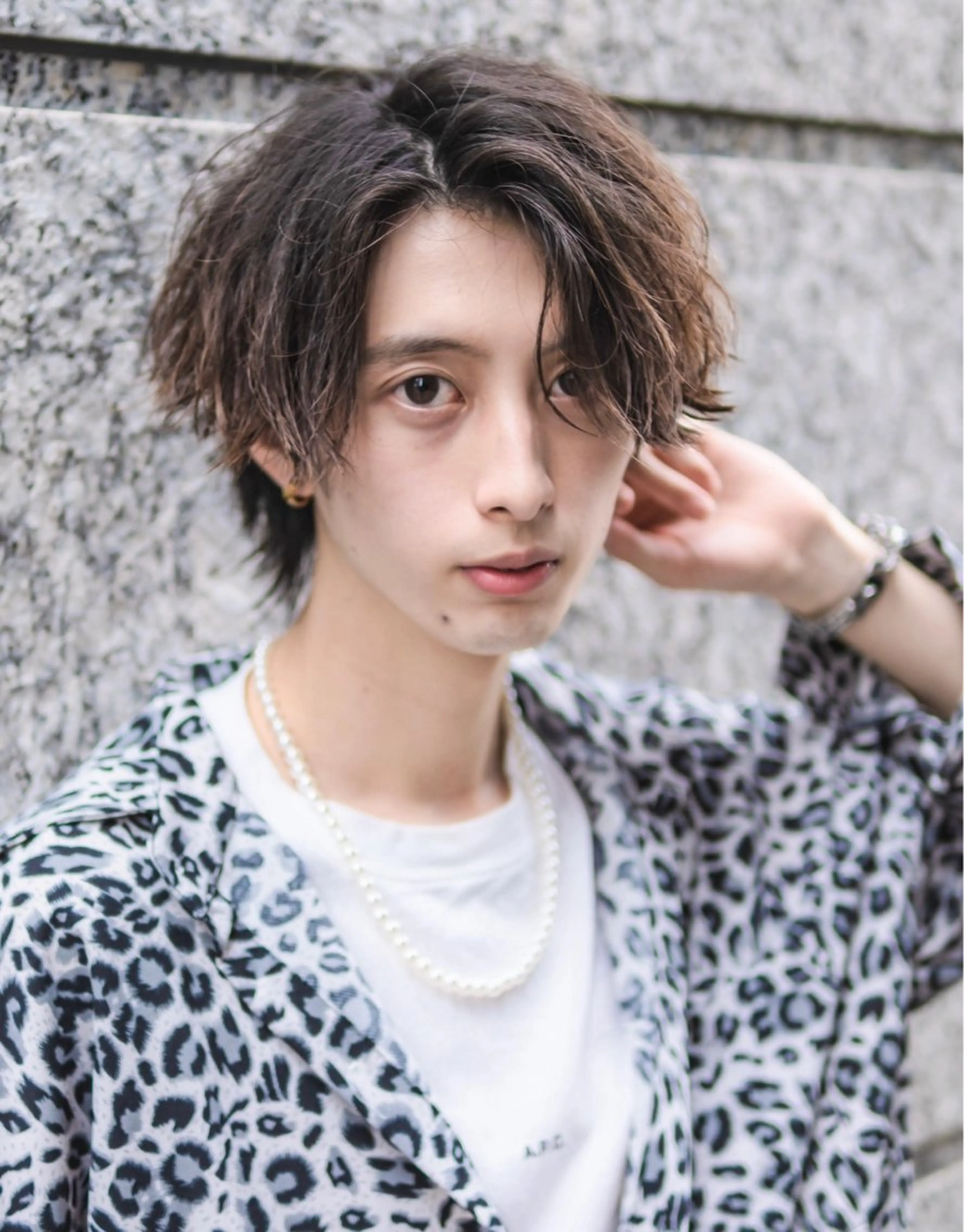 ミディアム カラー メンズ シースルーマッシュ/ メンズ/KYOHEIのヘアスタイル