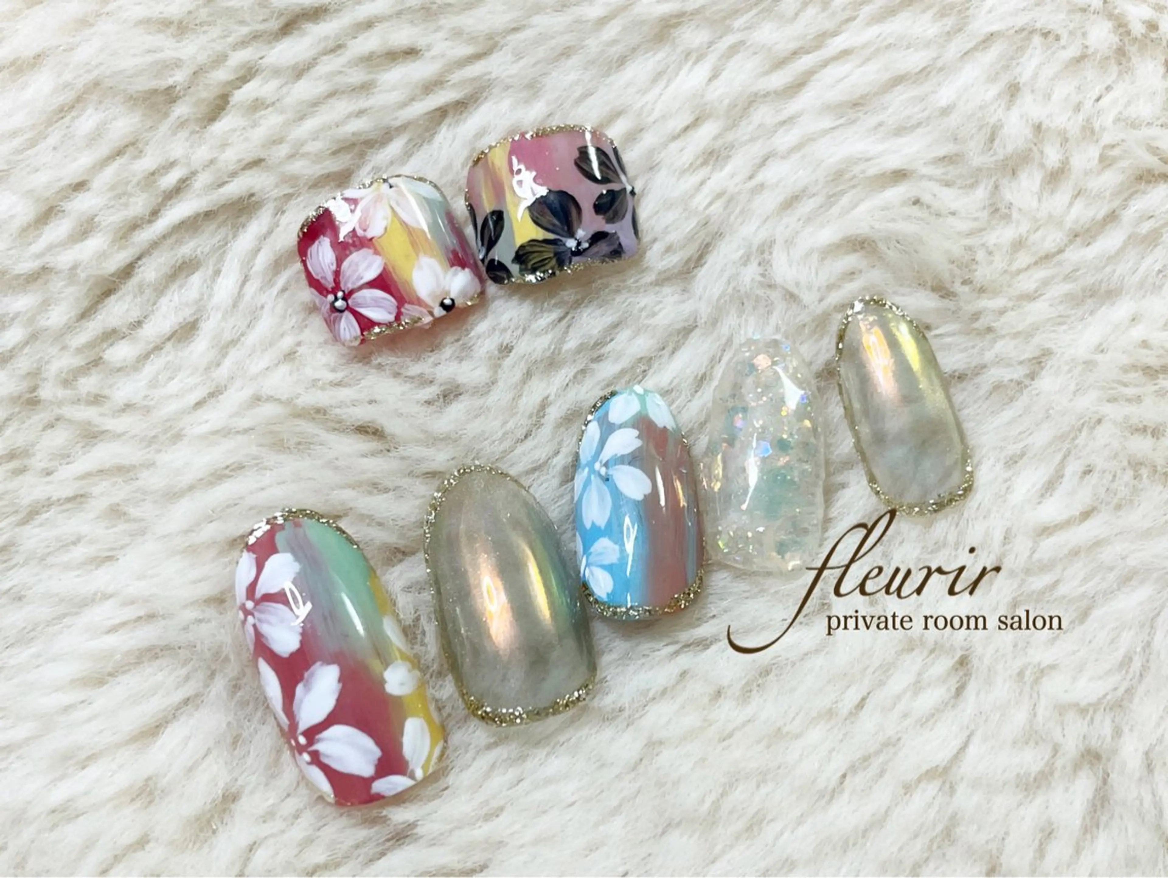 ネイル フットネイル フルリール 【プライベートサロンのネイルデザイン