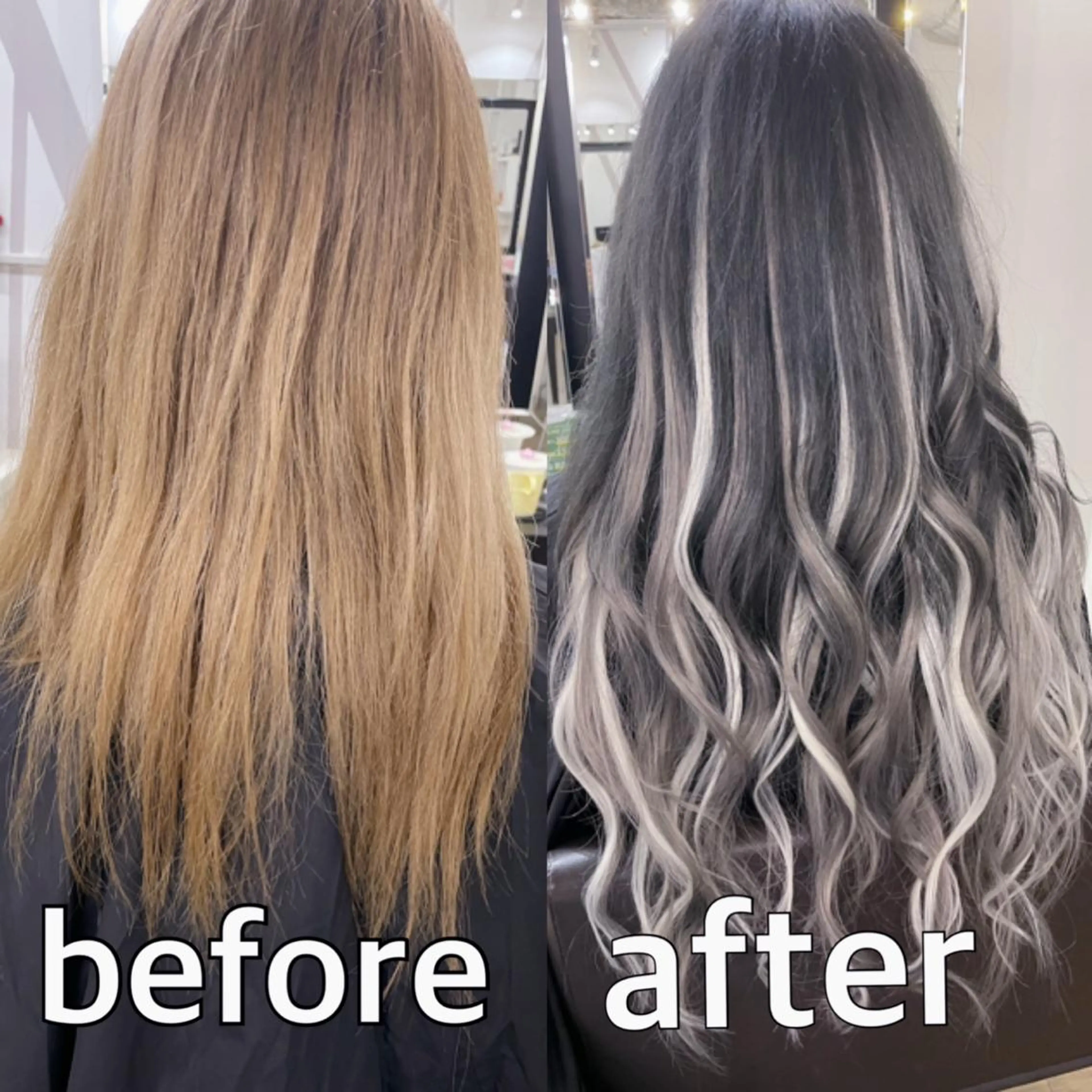 ロング カラー シールエクステ バレイヤージュ エクステ 外国人風カラー レイヤーカット ヘアカラー エクステ シシド ユウスケ Aceのヘアスタイル