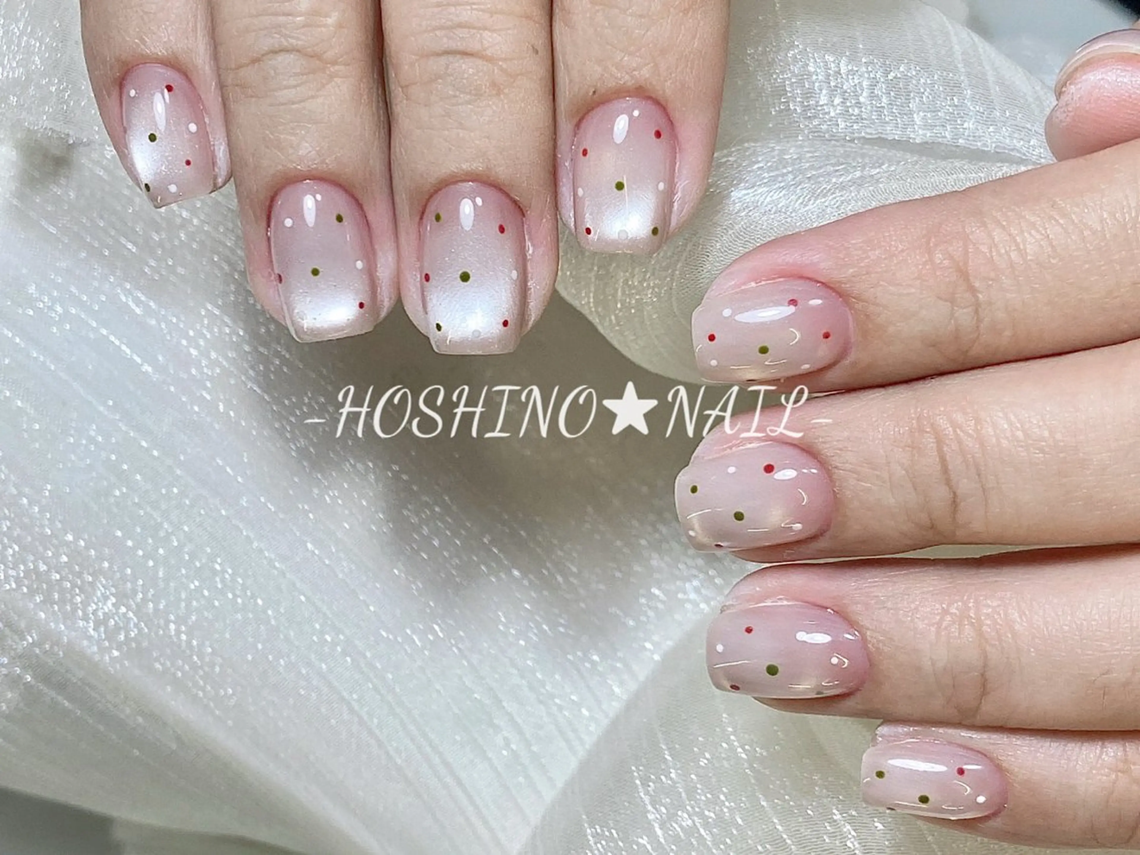 ネイル オーロラネイル チークネイル ドット フットネイル フレンチネイル ハンドネイル ★HOSHINO NAIL★新宿店のネイルデザイン