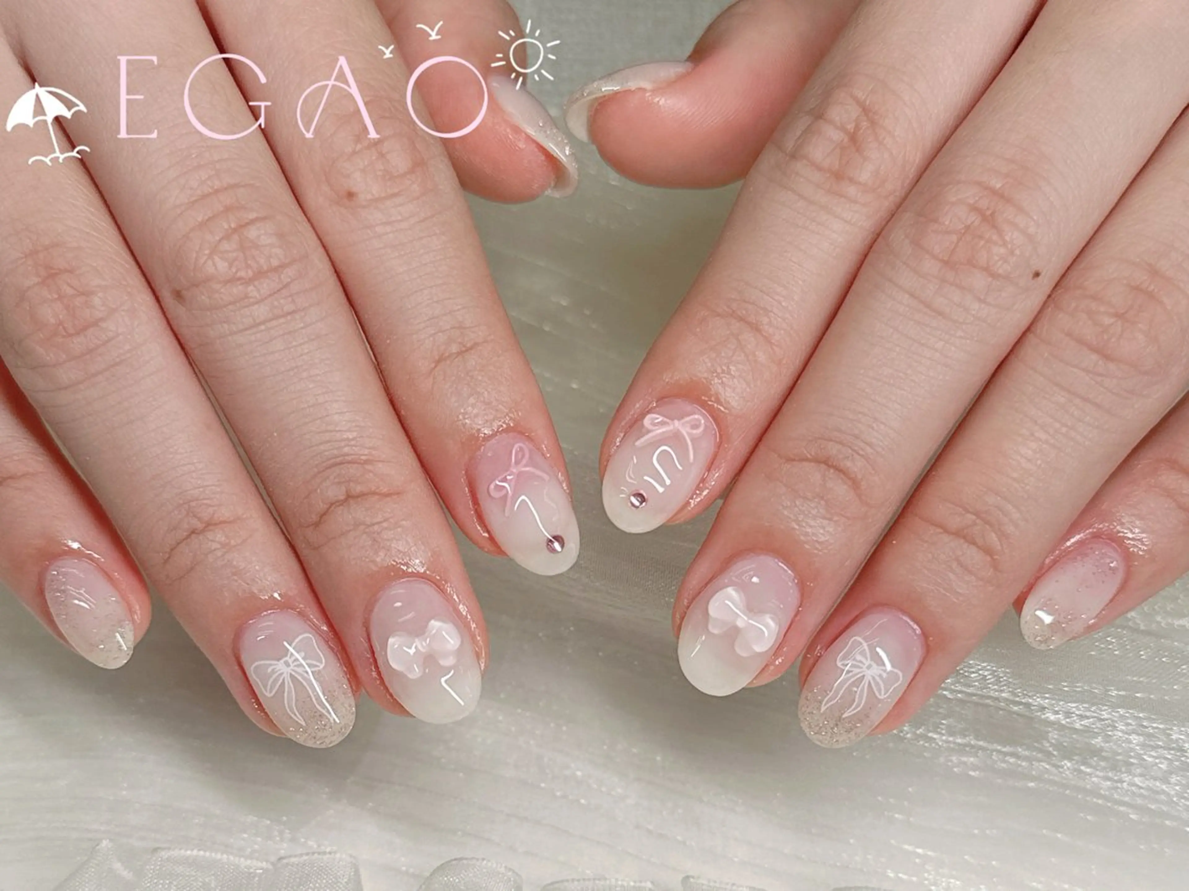 ネイル アートネイル フットネイル フレンチネイル ジェルネイル グラデーション Egao Nail Salonのネイルデザイン
