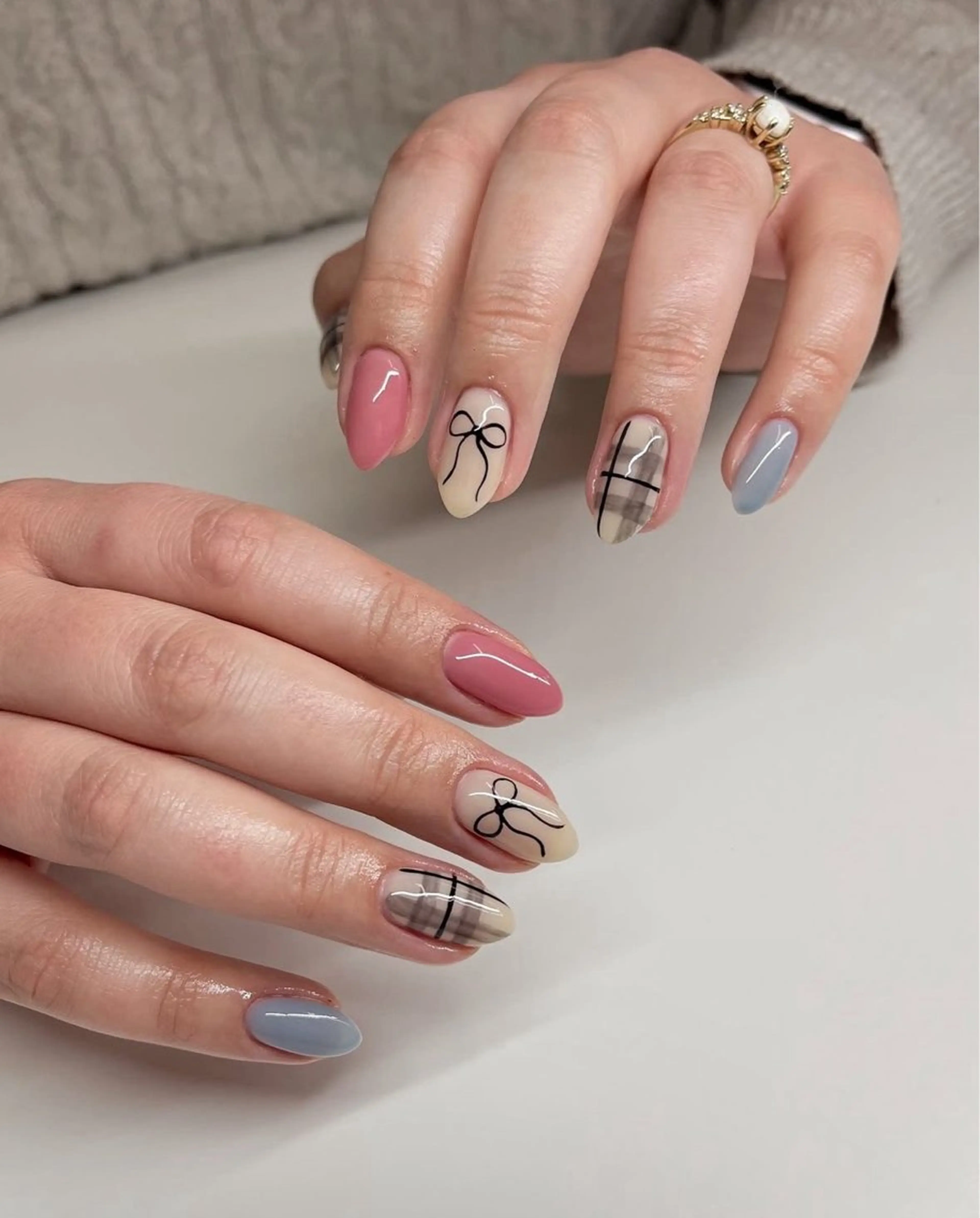 ネイル 韓国ネイル 持ち込み ニュアンスネイル ネイルチップ 冬ネイル RINN ANA.CHUOのネイルデザイン