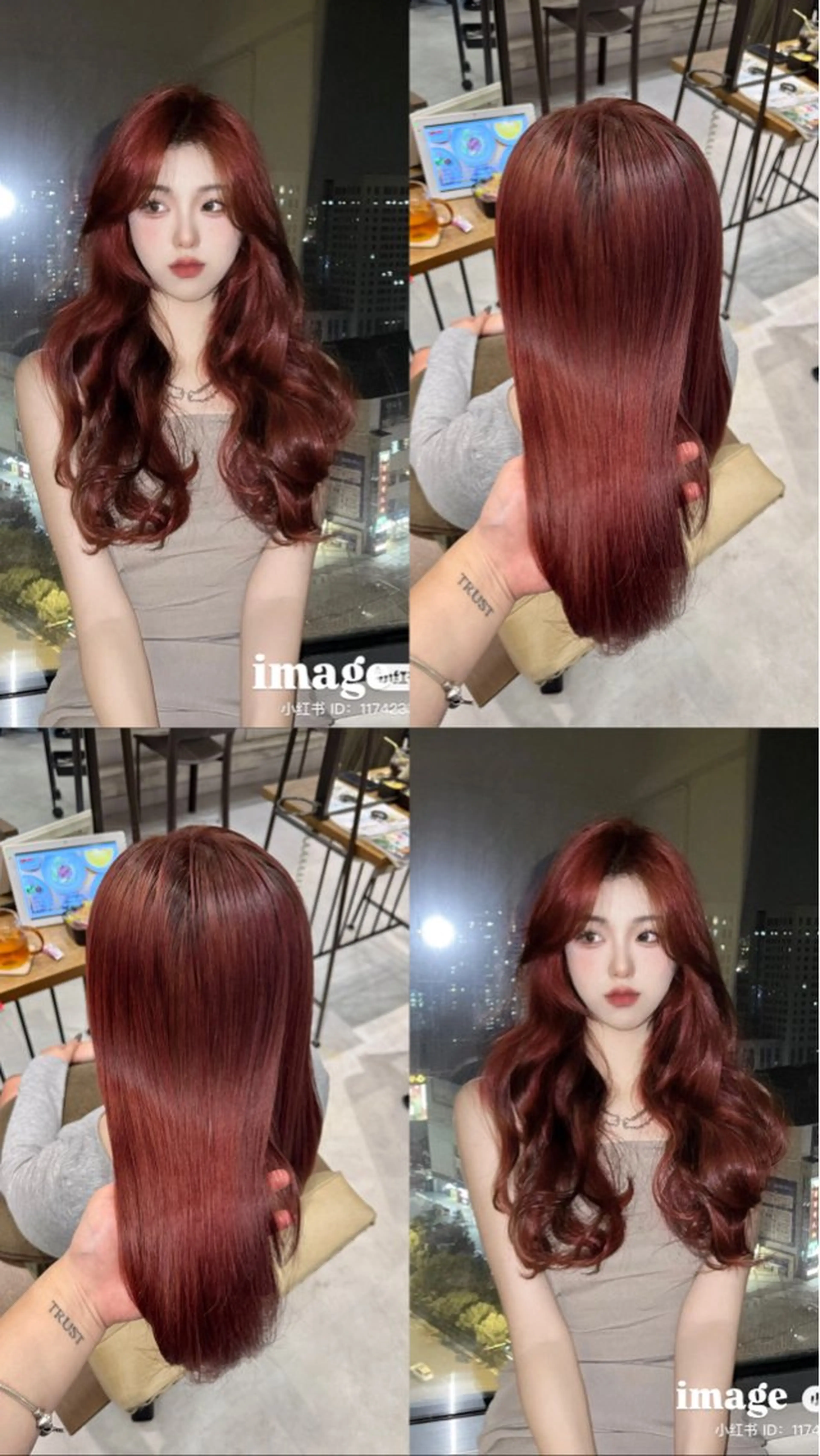 ロング カラー ブリーチ レッドカラー ヘアカラー Ouka/Wカラー/ 大人艶カラーのヘアスタイル