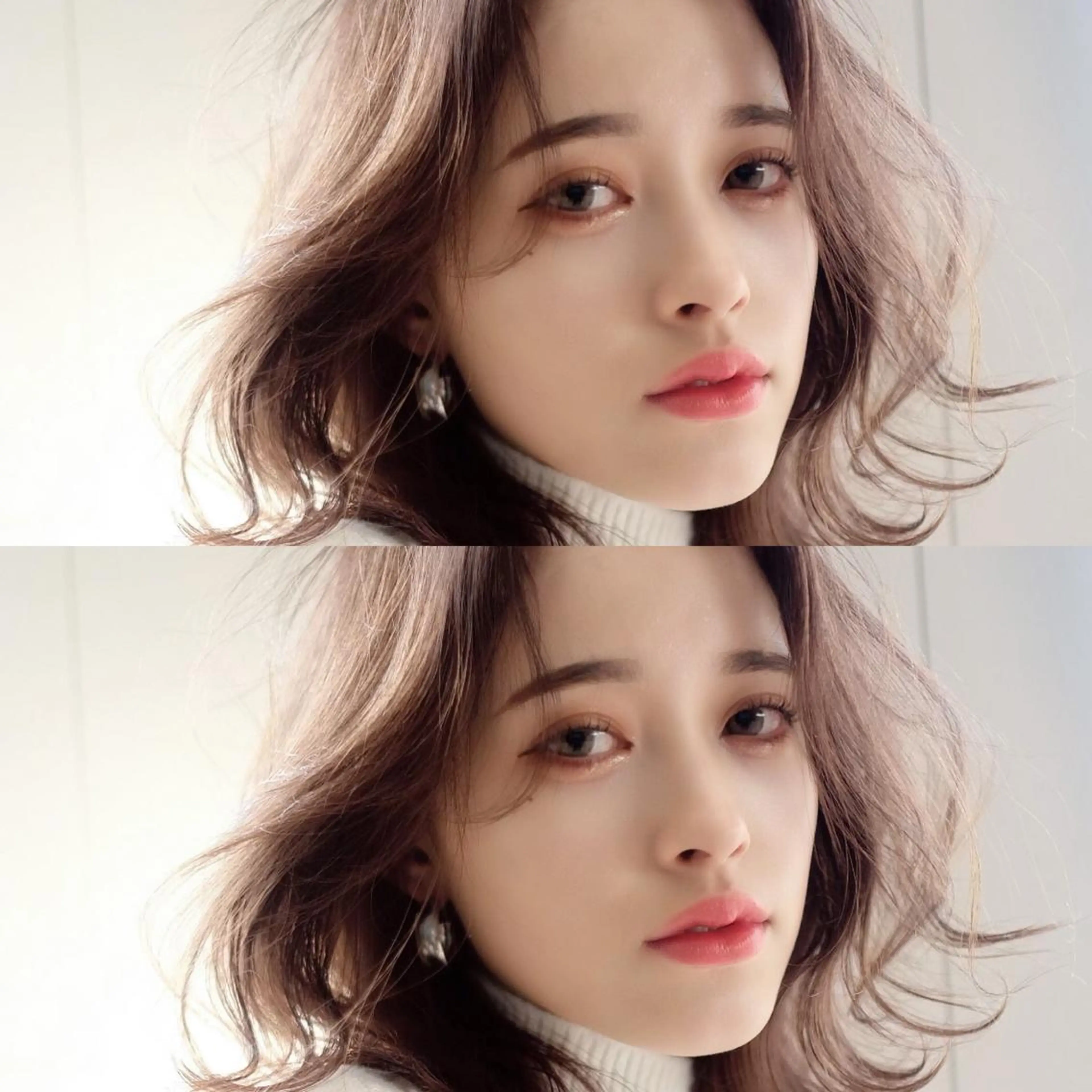 ミディアム カラー 韓国風ヘア 💜ハイトーン💛 マジカルかいちゃんのヘアスタイル