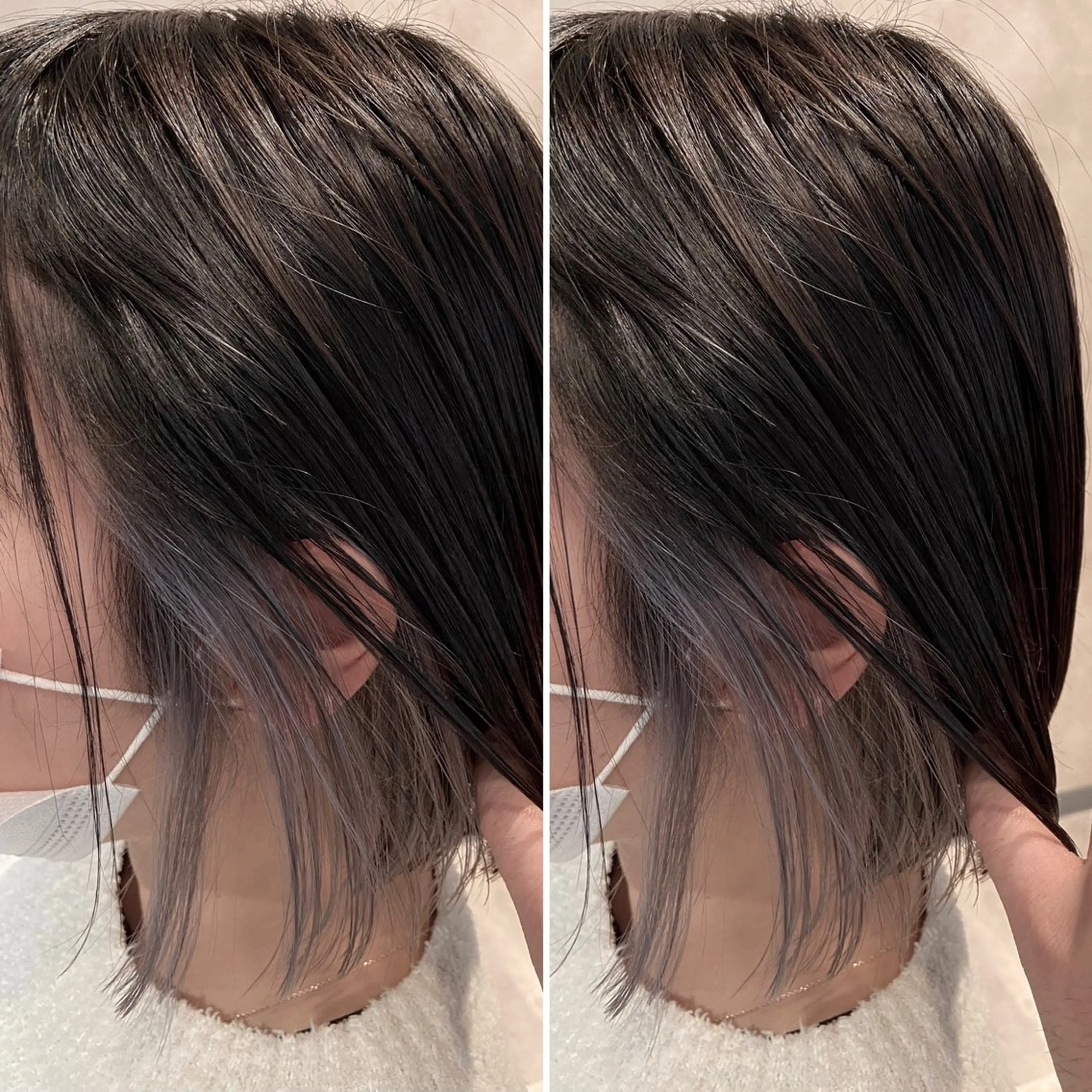 インナーカラー✨ちらっとお洒落に💅仕事、学校、バイトでバレない😏🎵😘裾カラー✨トリートメント込み🌈の写真