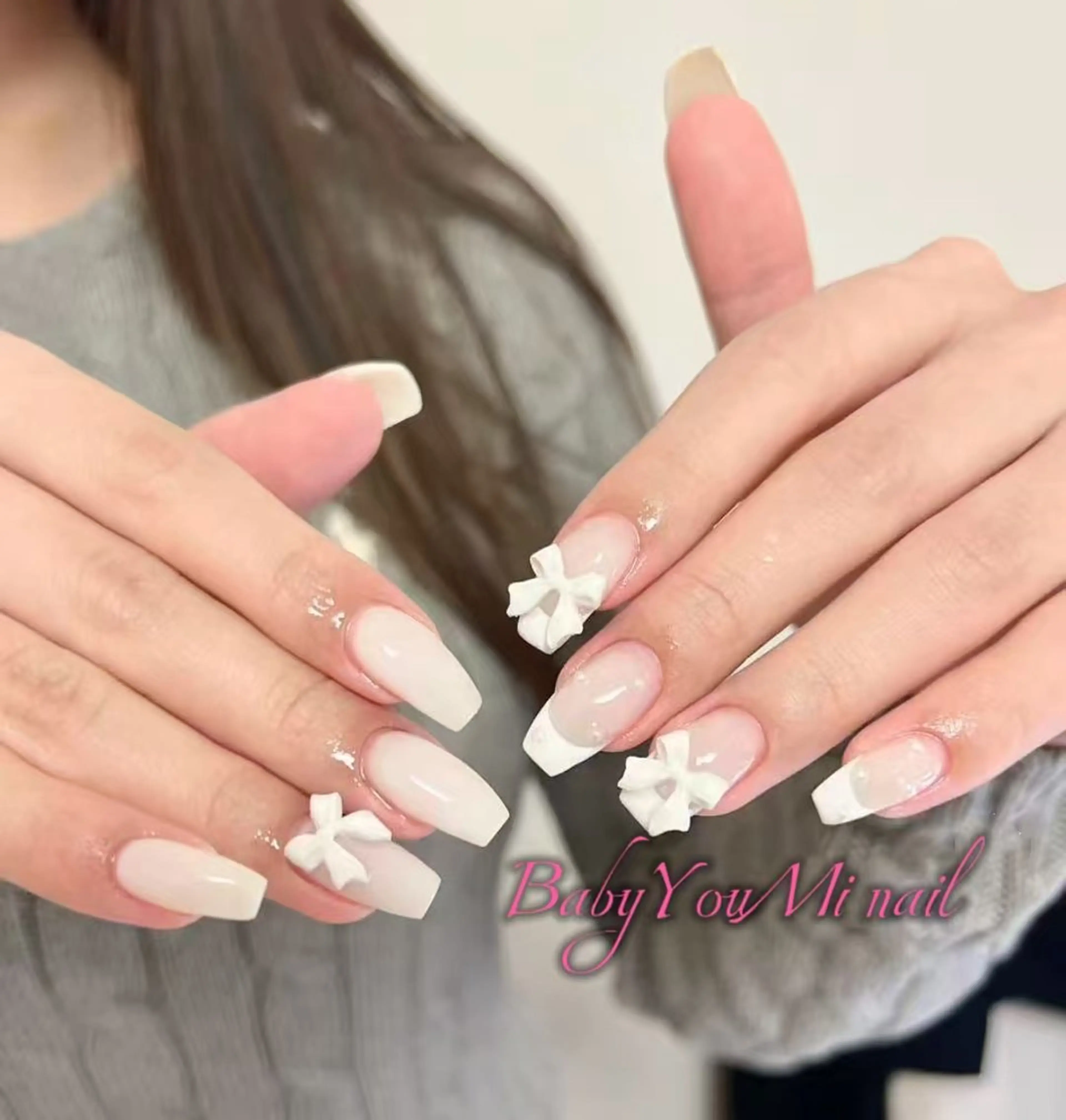ネイル オーロラネイル 成人式 フットネイル フレンチネイル ジェルネイル ハンドネイル BabyYouMi ねねのネイルデザイン