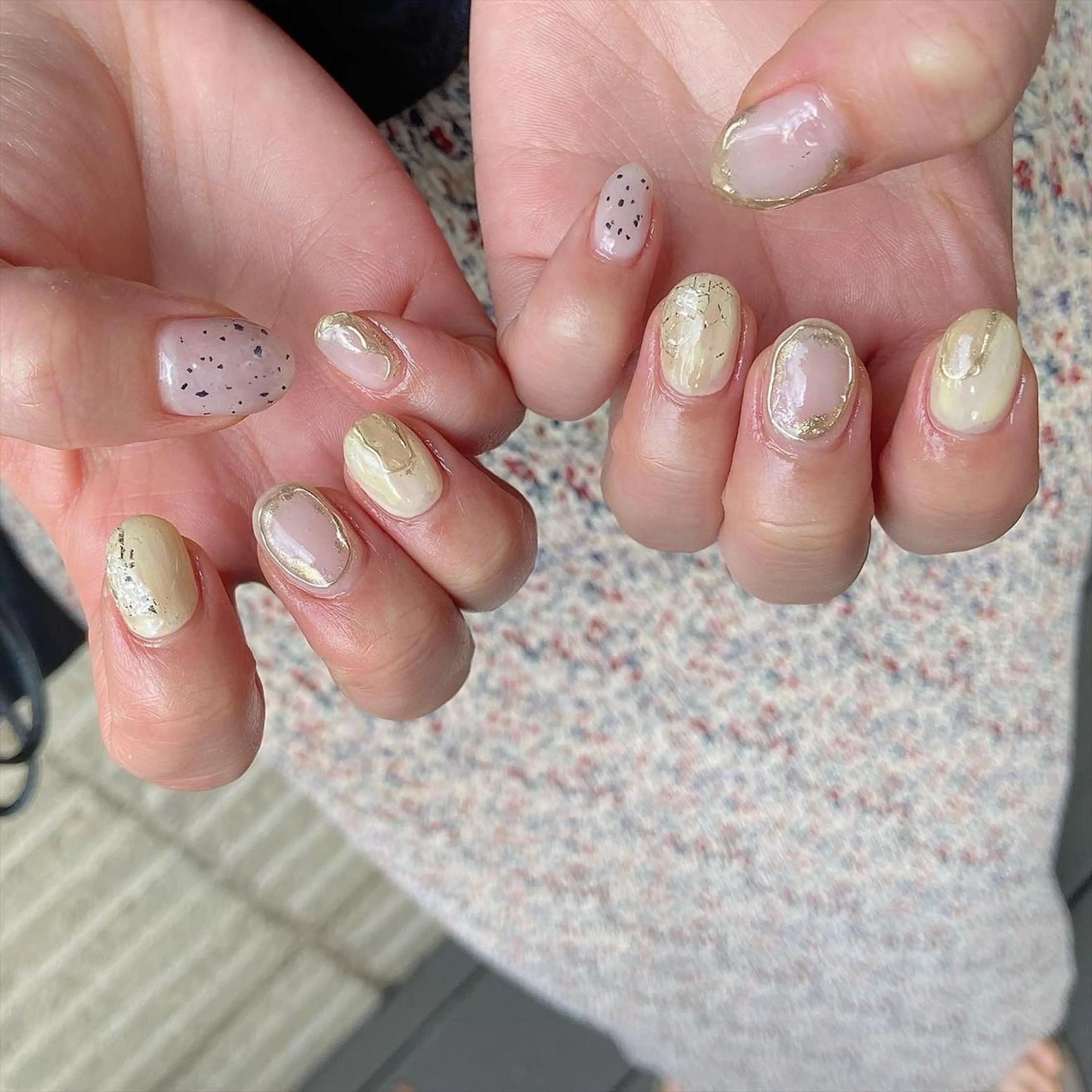 ネイル ハンドネイル 𝕄𝕚𝕪𝕦🤍 自由が丘⌇パラジェルのネイルデザイン