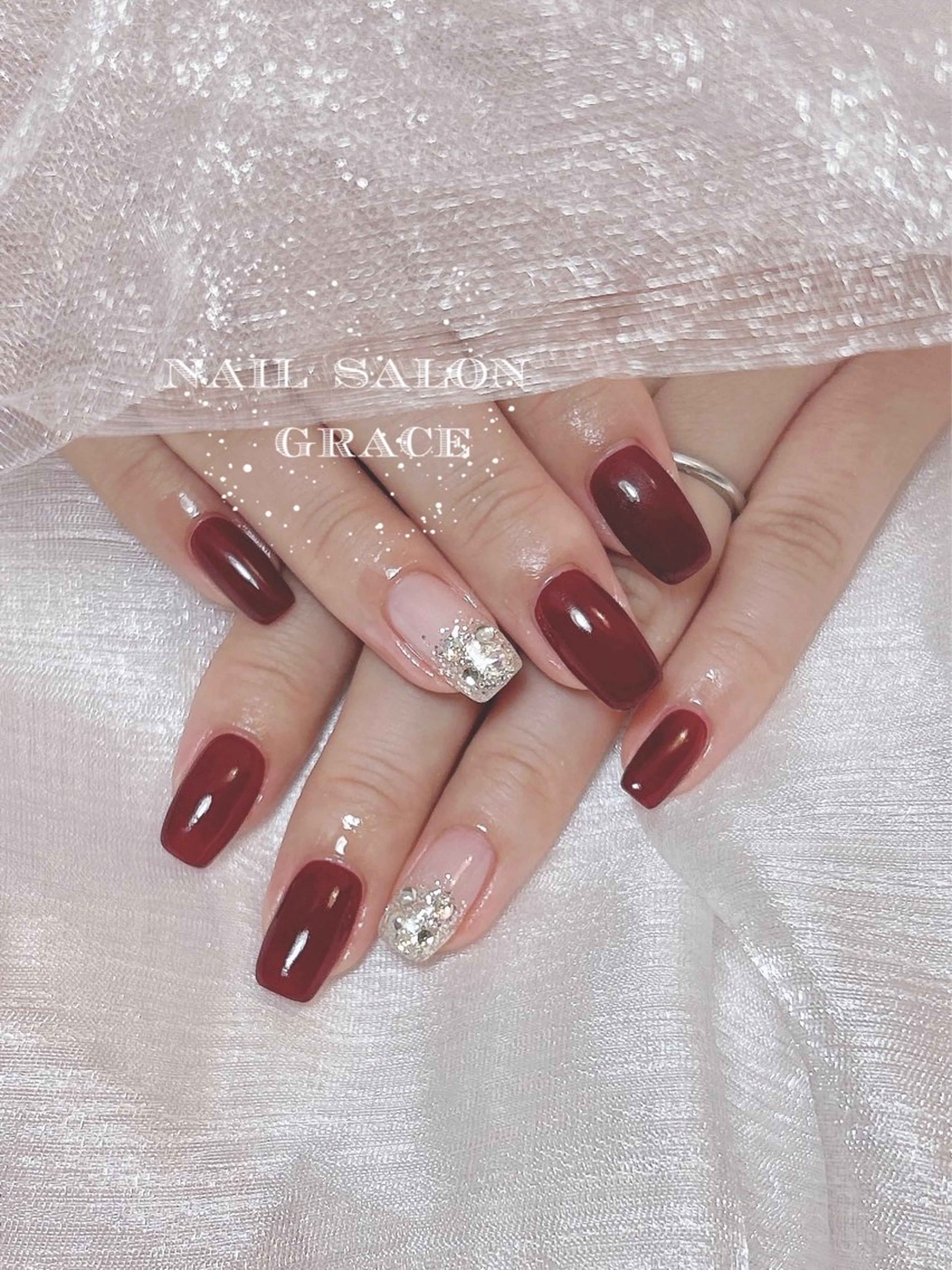 ネイル ボルドー ハンドネイル nailsalon GRACE所属・GRACE nailのネイルデザイン
