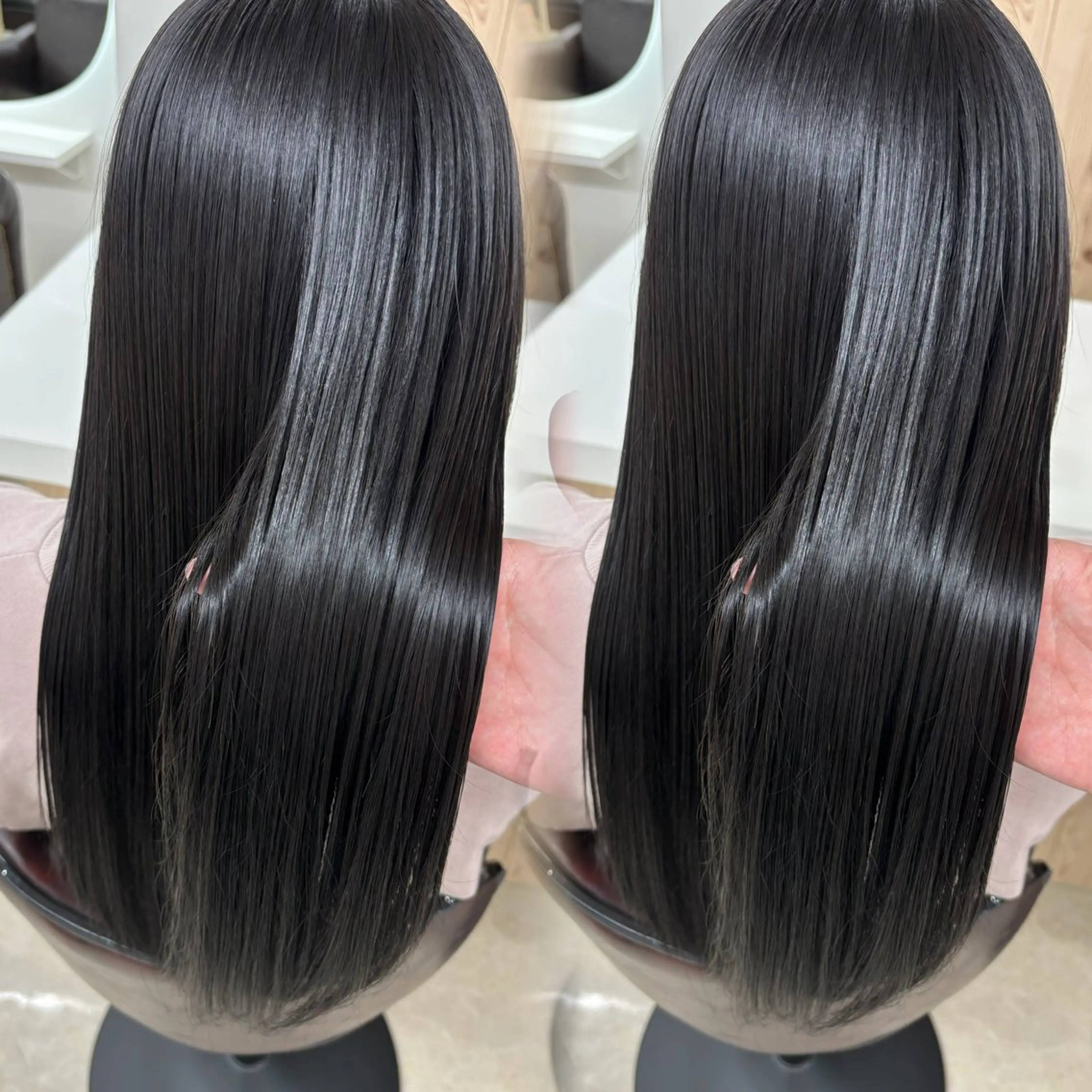 セミロング カラー ブリーチ ハイライトカラー ハイライト 髪質改善 レイヤーカット カット ヘアカラー トリートメント 韓国ヘア/髪質改善/ レイヤー/ブラウンのヘアスタイル