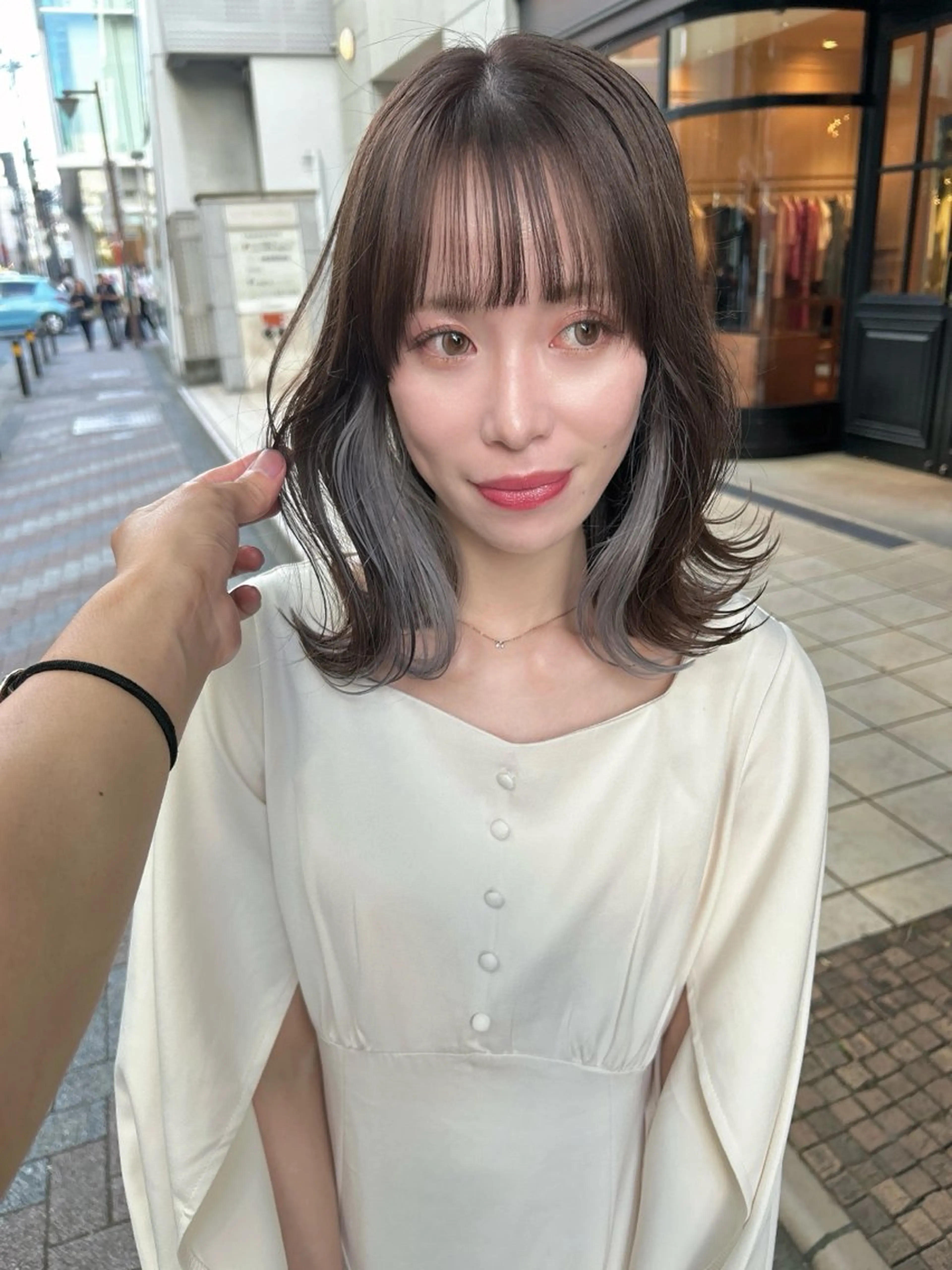 ミディアム カラー カット ヘアカラー 髪質改善will hairdesignのヘアスタイル