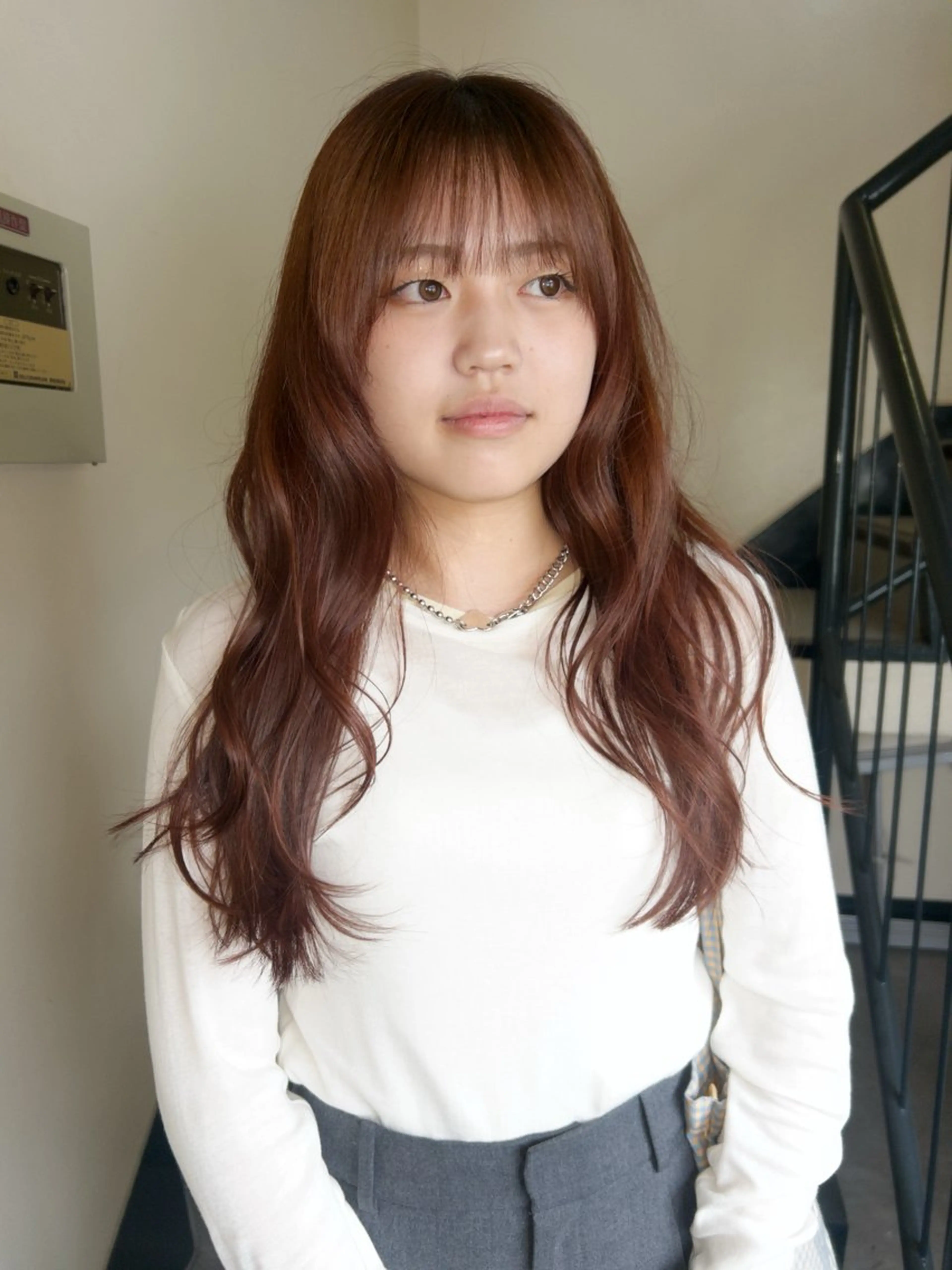 ロング カラー ダブルカラー オレンジ カット ヘアカラー トリートメント ☕️結【suii.】 ボブ/ヘアセット☕️のヘアスタイル