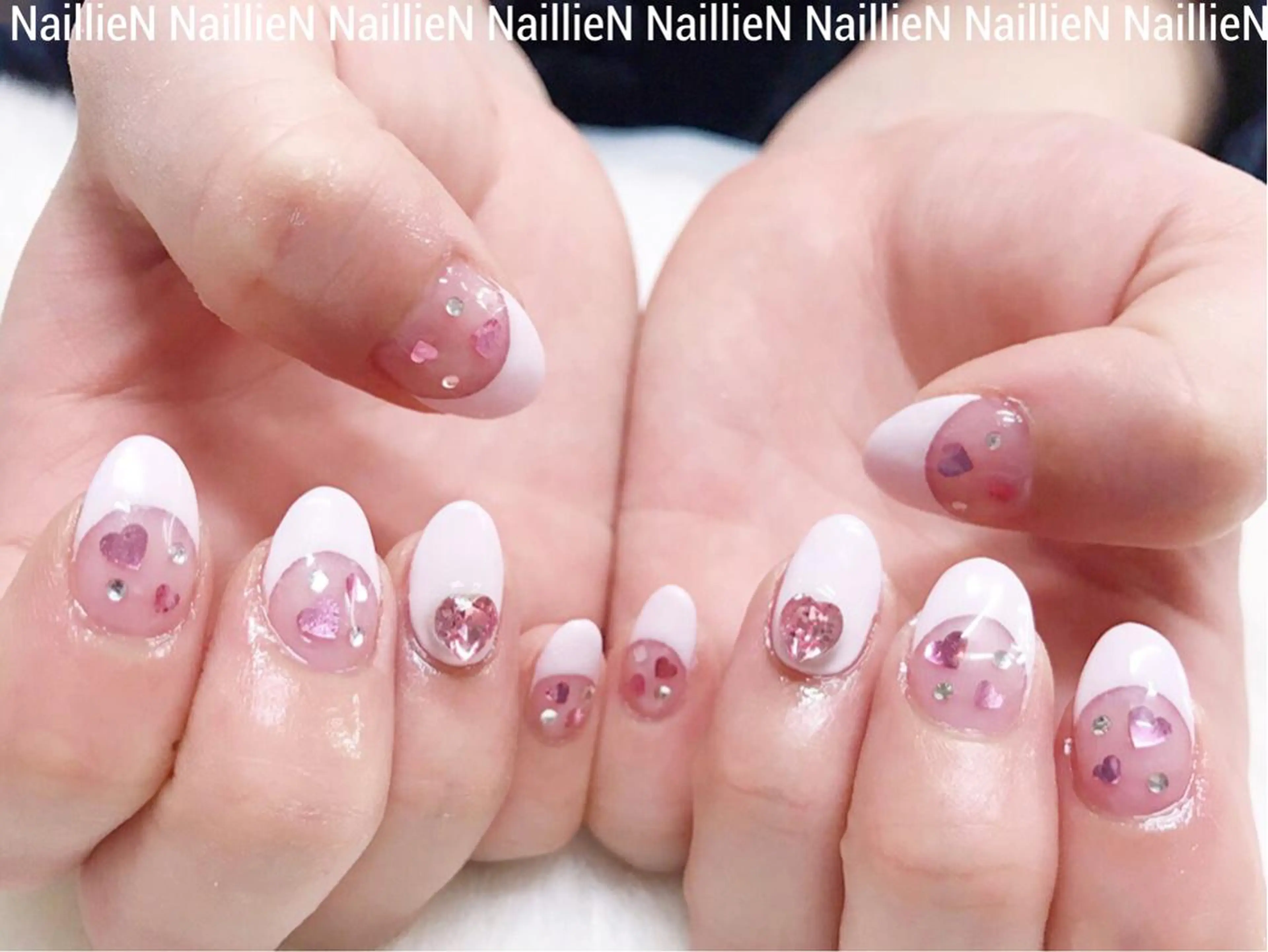 ネイル フレンチネイル ハート Nail lieNのネイルデザイン