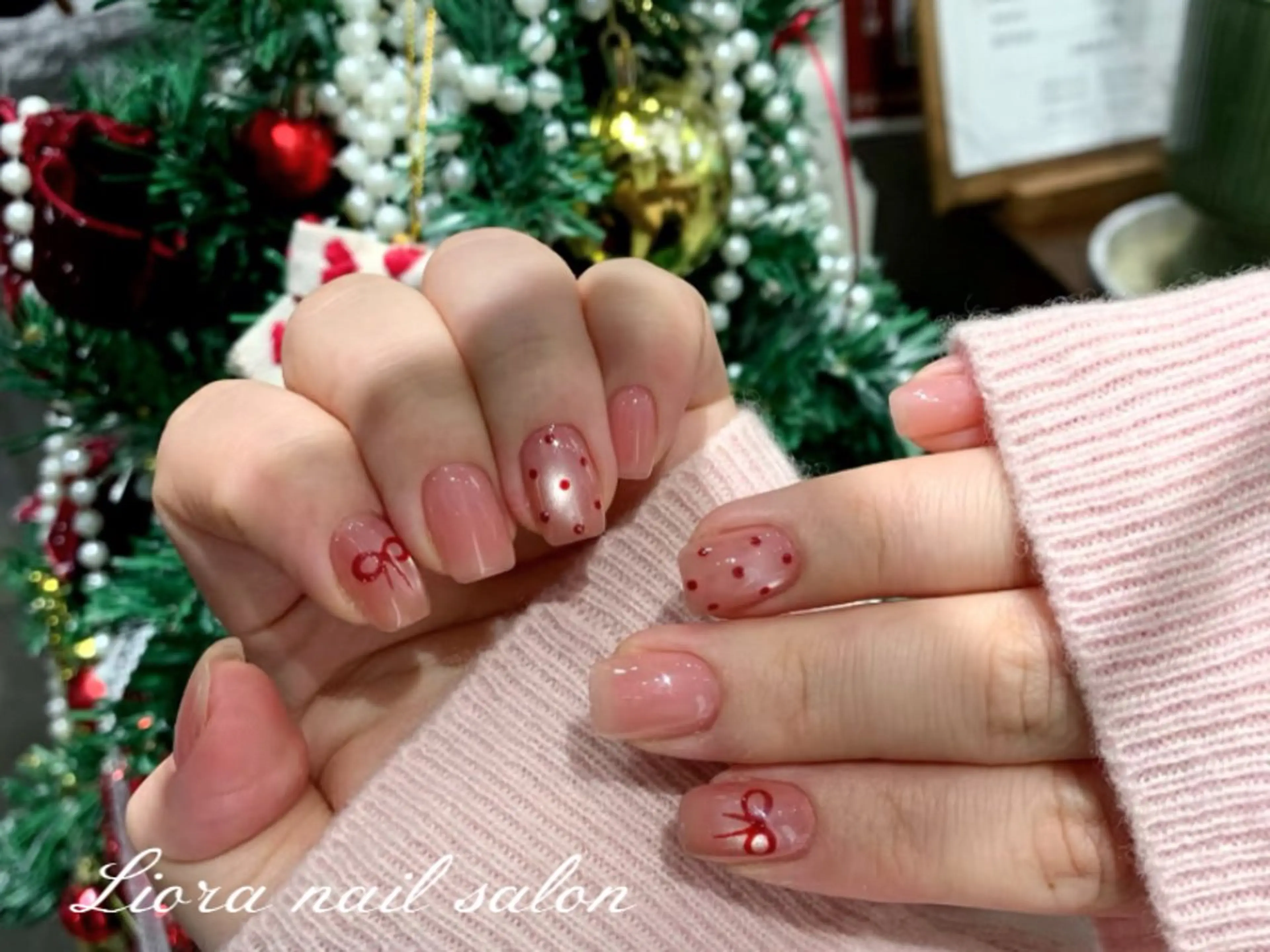 ネイル チークネイル フットネイル フレンチネイル ジェルネイル ガーリー ハンドネイル Liora nail 1のネイルデザイン