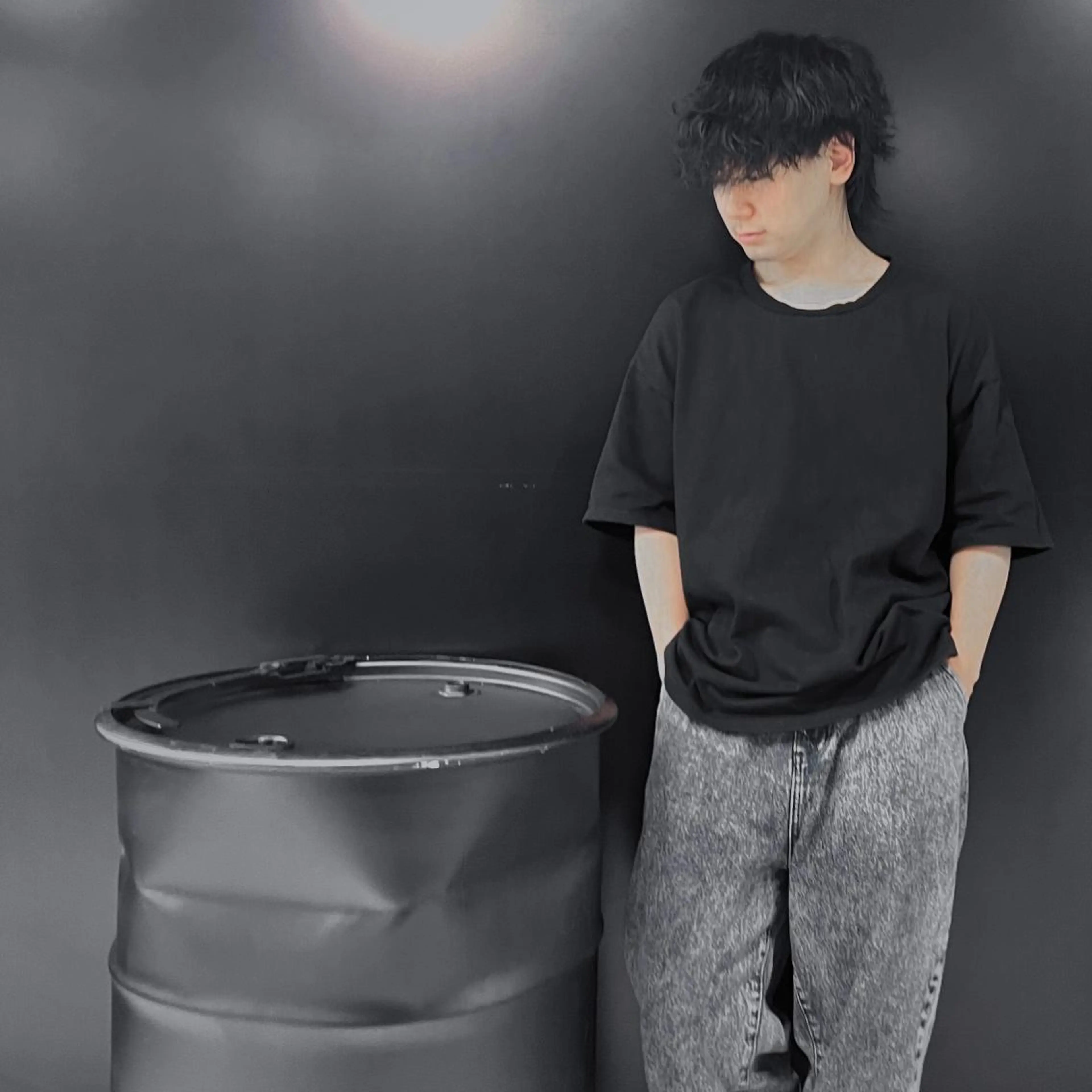 ミディアム パーマ メンズ ミディアムパーマ メンズブリーチ ビジネス センターパート ダウンパーマ メンズサロン【owl 心斎橋】難波/アメ村のヘアスタイル