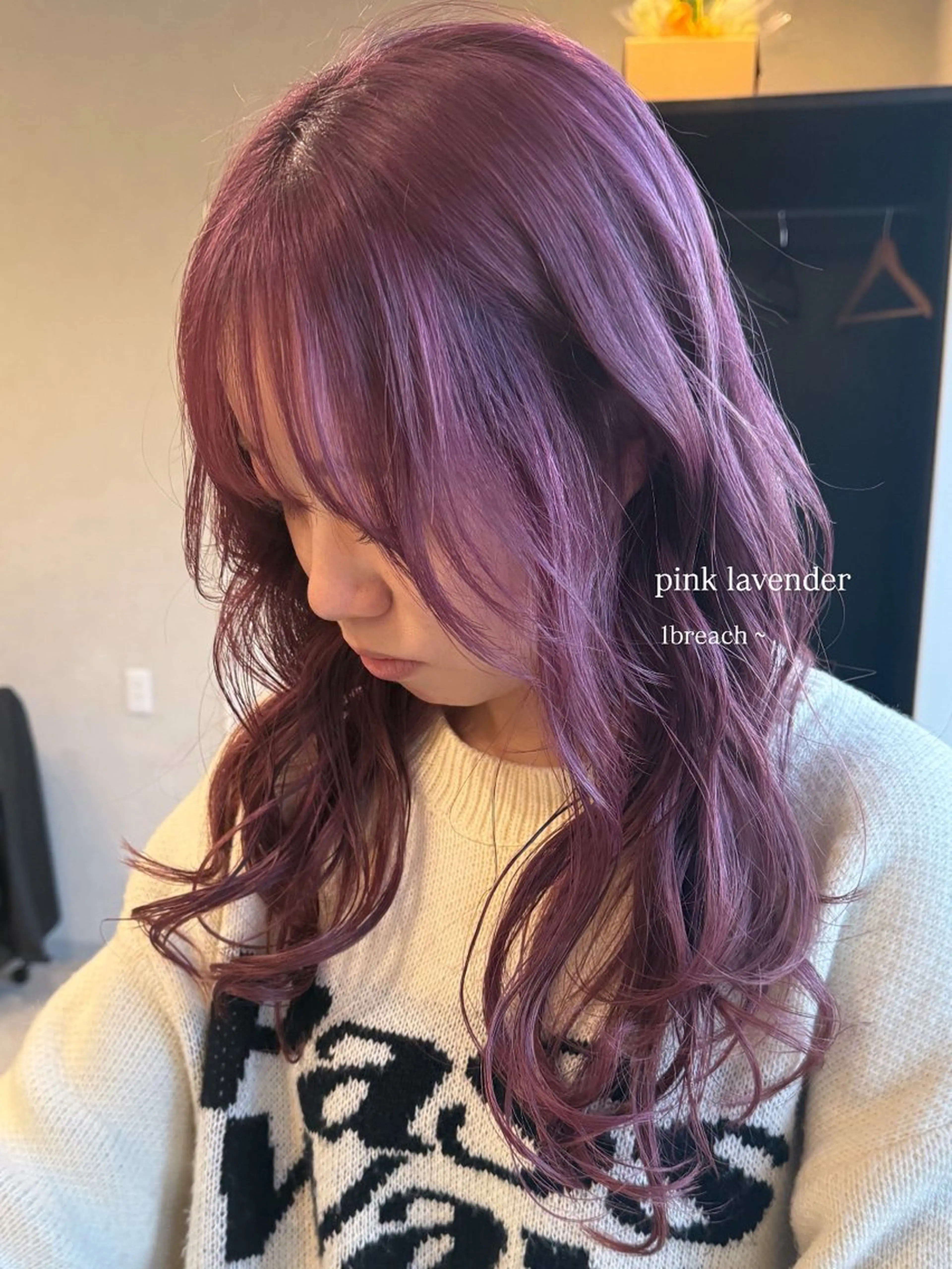 セミロング カラー ラベンダーカラー ラベンダーピンク ピンクカラー ヘアカラー 透明カラー/レイヤー misaki °＊のヘアスタイル