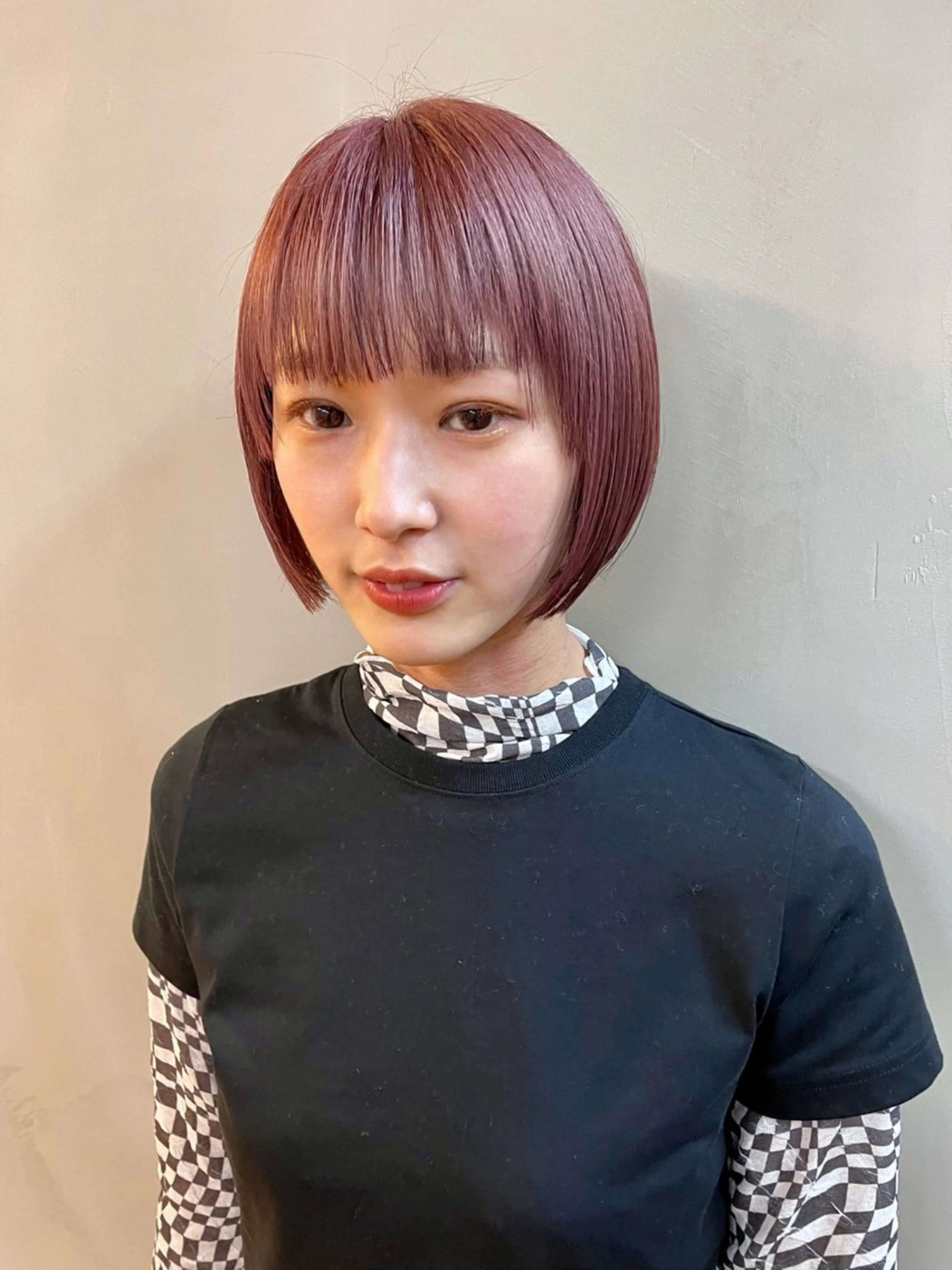 ミディアム カラー パーマ ヘアアレンジ メンズ オレンジ ピンクカラー カット ヘアカラー トリートメント tatsumi/ボブ ウルフ/レイヤーのヘアスタイル