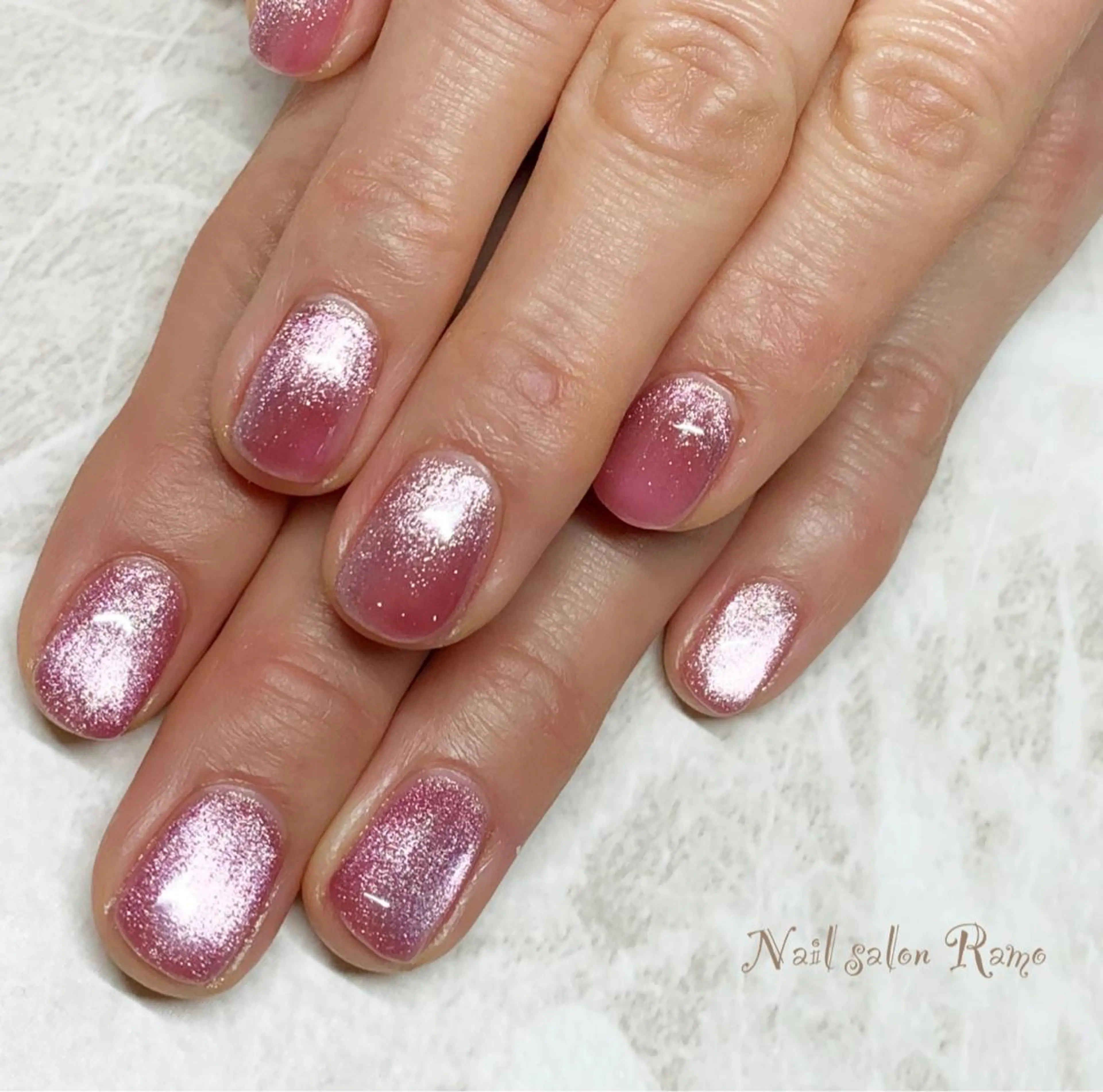 ネイル アートネイル ブルー ジェルネイル マグネットネイル パラジェル Nail salon Ramo所属・松田 祥子のネイルデザイン