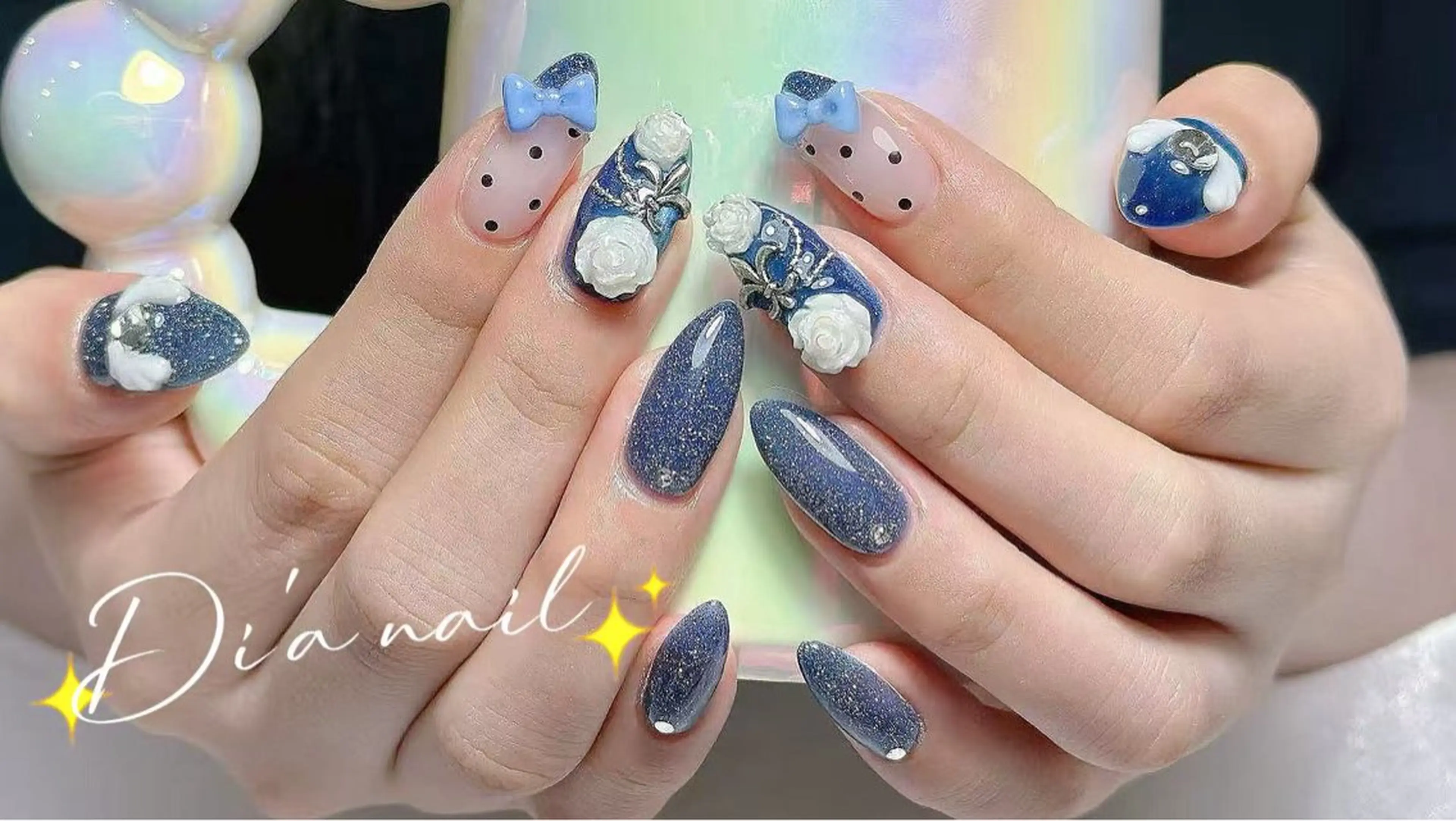 ネイル チークネイル ジェルネイル グラデーション マグネットネイル ニュアンスネイル Di'a nail ネイルサロンのネイルデザイン