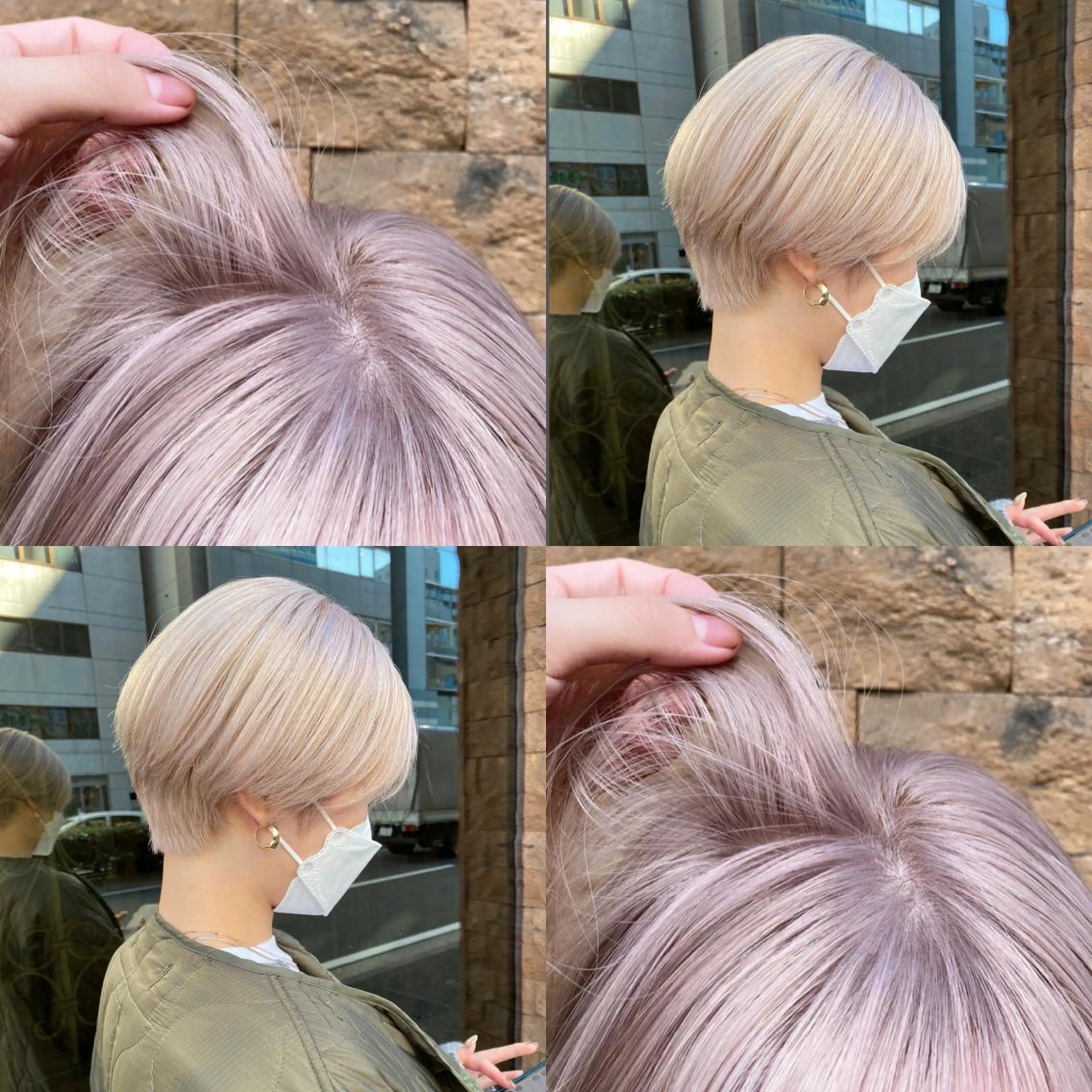 ショート ヘアカラー トリートメント ハイトーン/ ボブ 中村麟のヘアスタイル