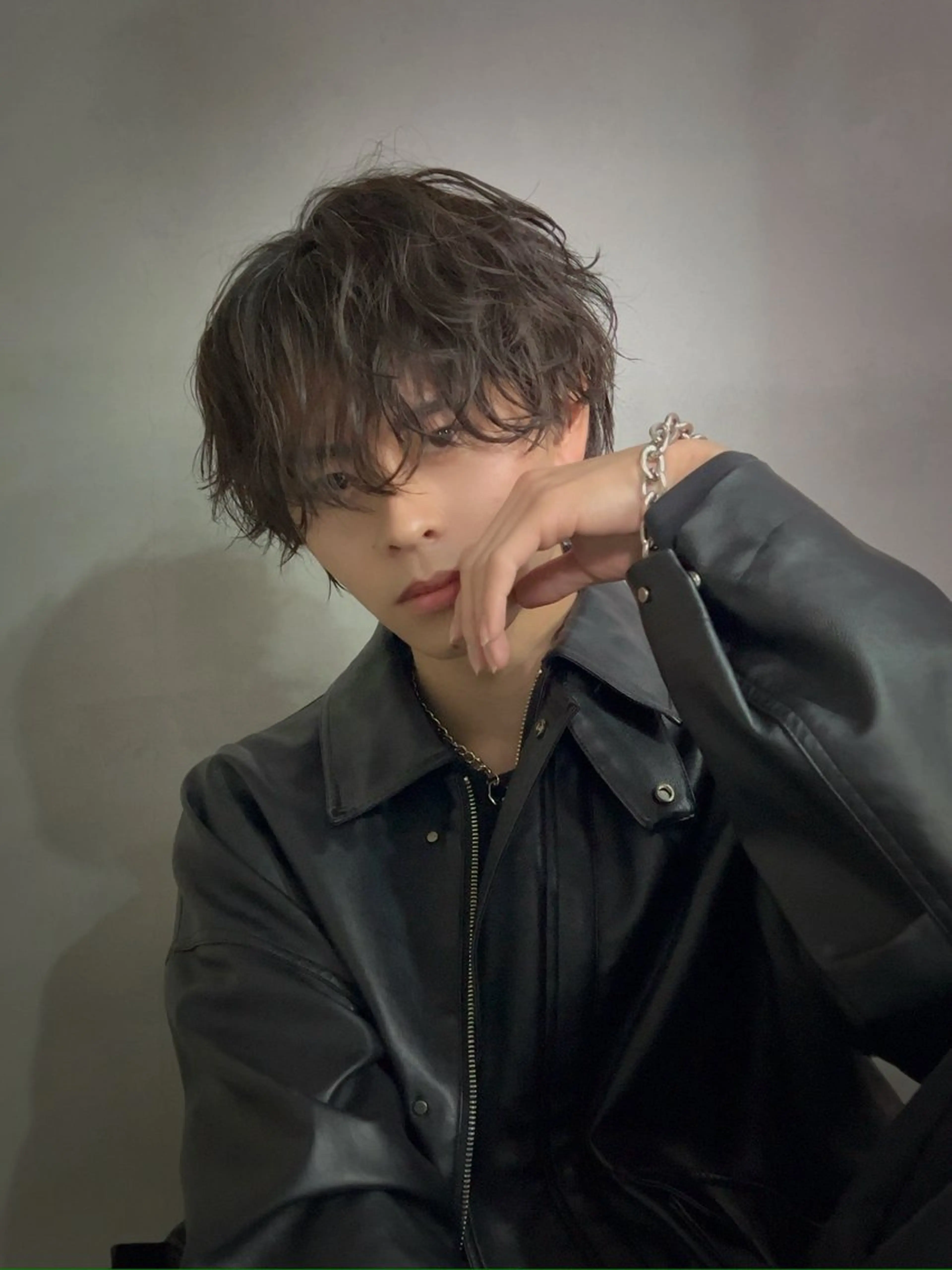 セミロング カラー パーマ メンズ メンズ特化サロン💈 朝久 岳志のヘアスタイル