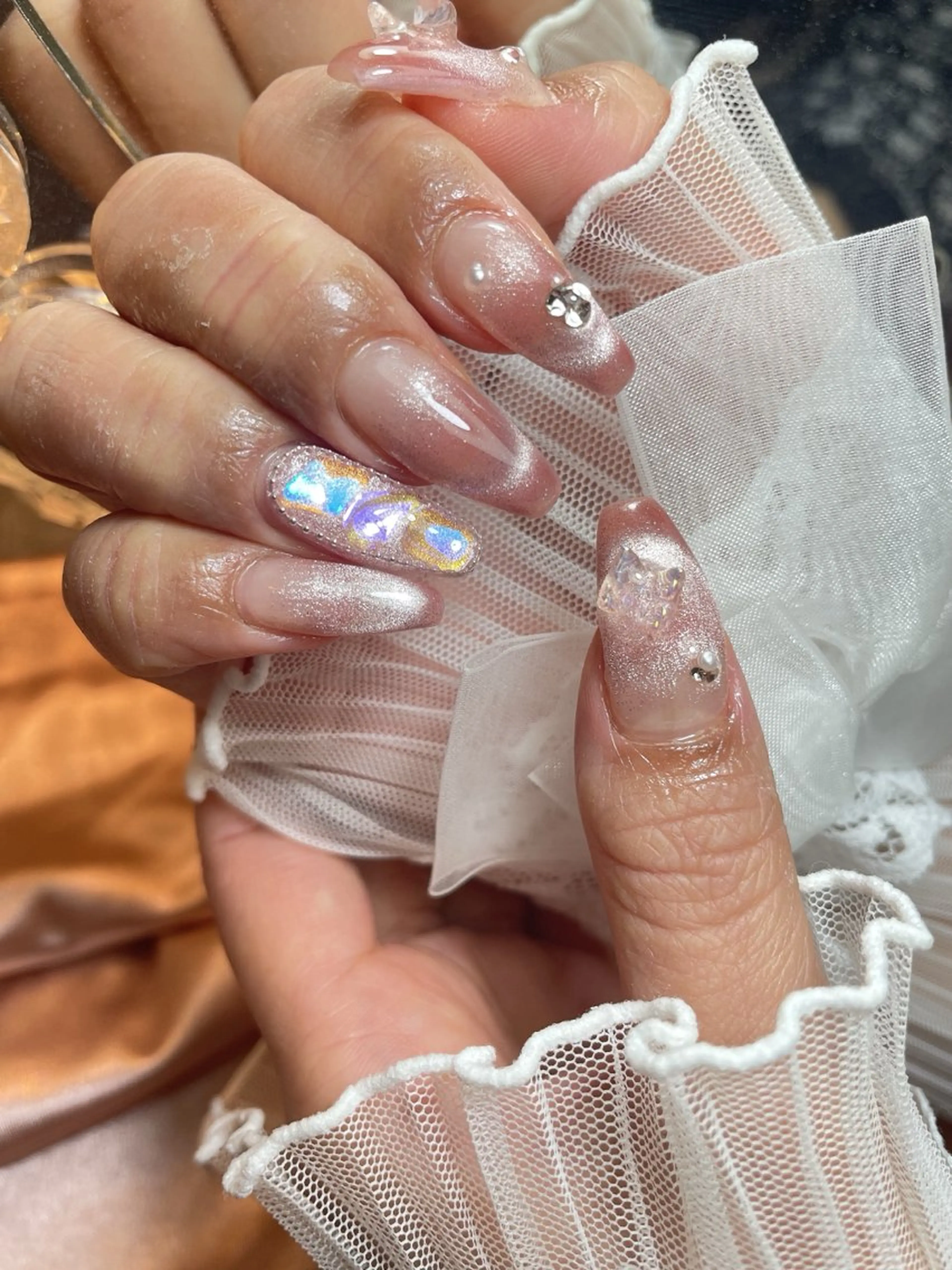 ネイル 23時まで❤︎韓国、 ワンホンネイルのネイルデザイン