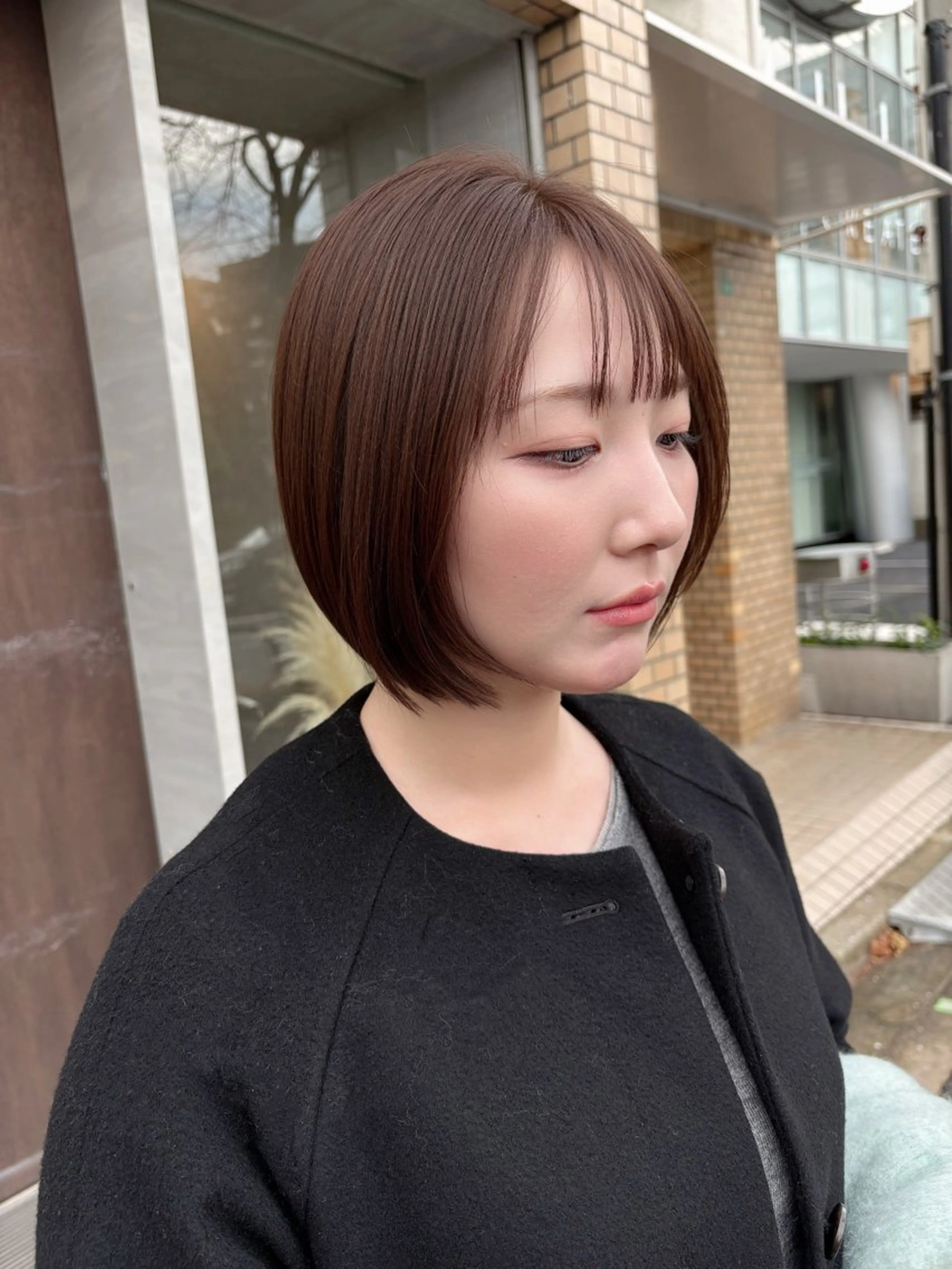 ショート カラー ショートボブ ブラウンカラー ボブ ショートヘア 井手 素子のヘアスタイル