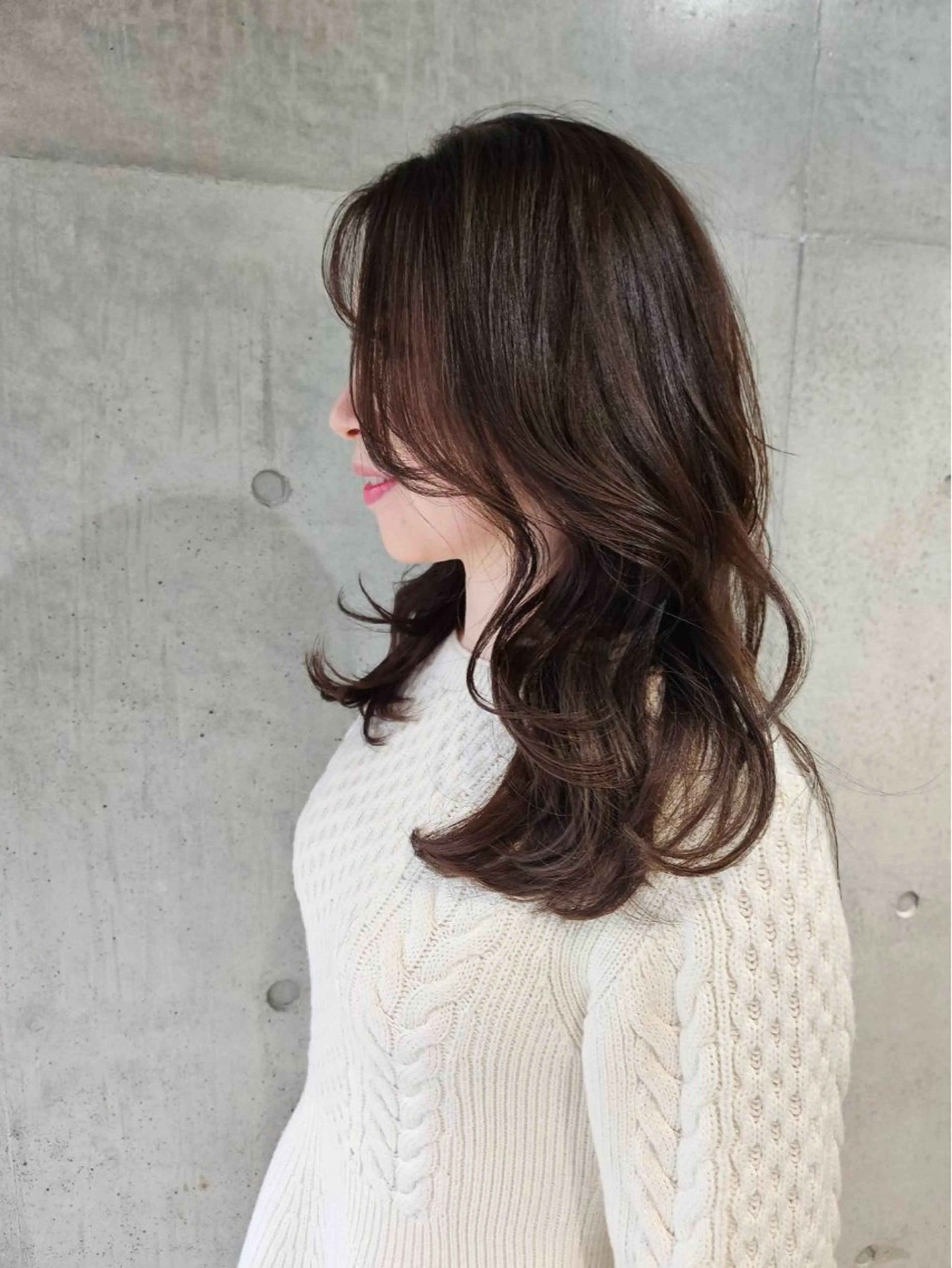 セミロング カラー グレージュ ヘアカラー トリートメント ✨透明感/艶カラー ナチュラル特化✨/涼のヘアスタイル