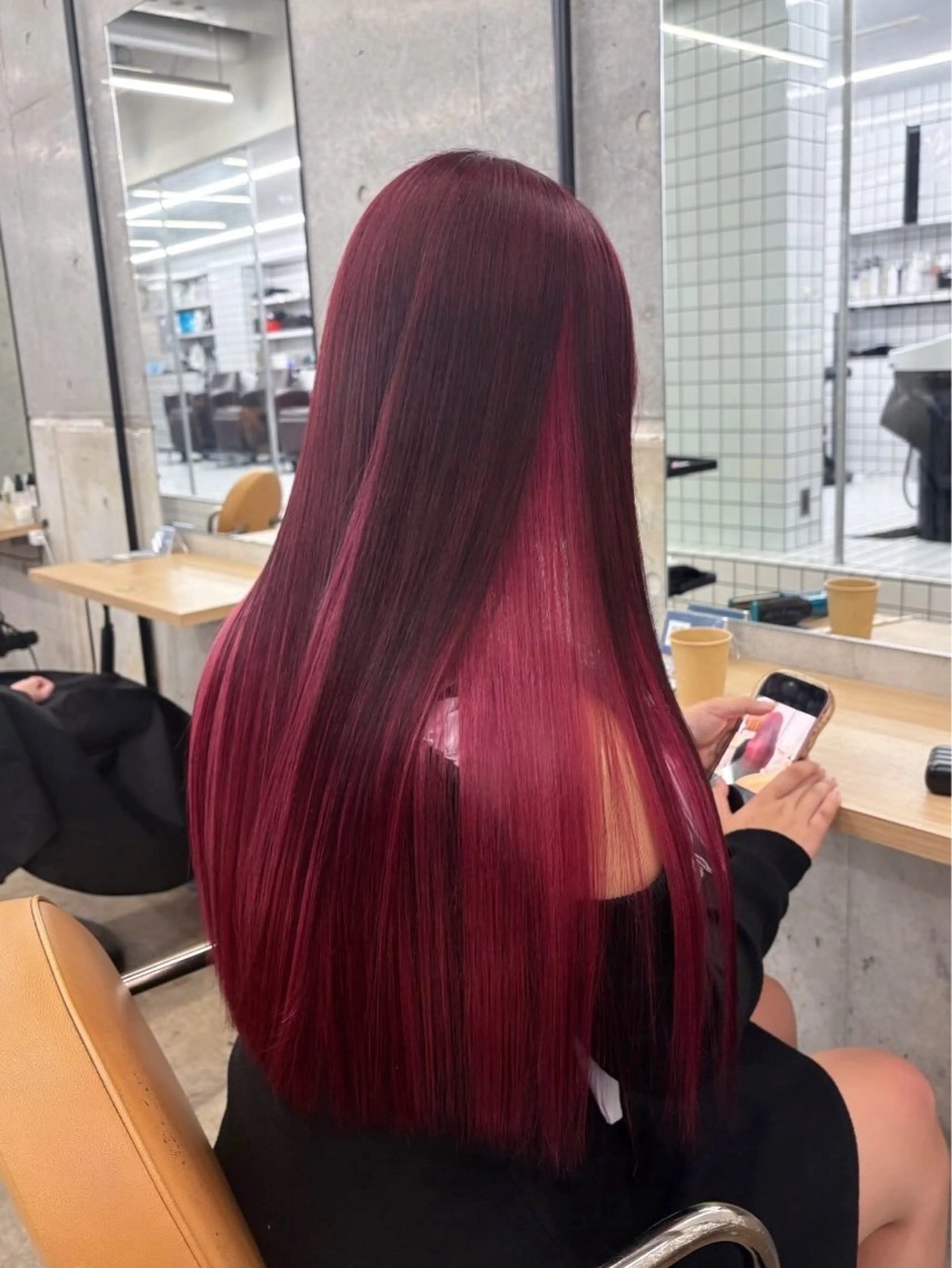 ロング カラー ヘアアレンジ カット ヘアカラー トリートメント 🎀暖色カラー🎀 ♡yurika♡のヘアスタイル