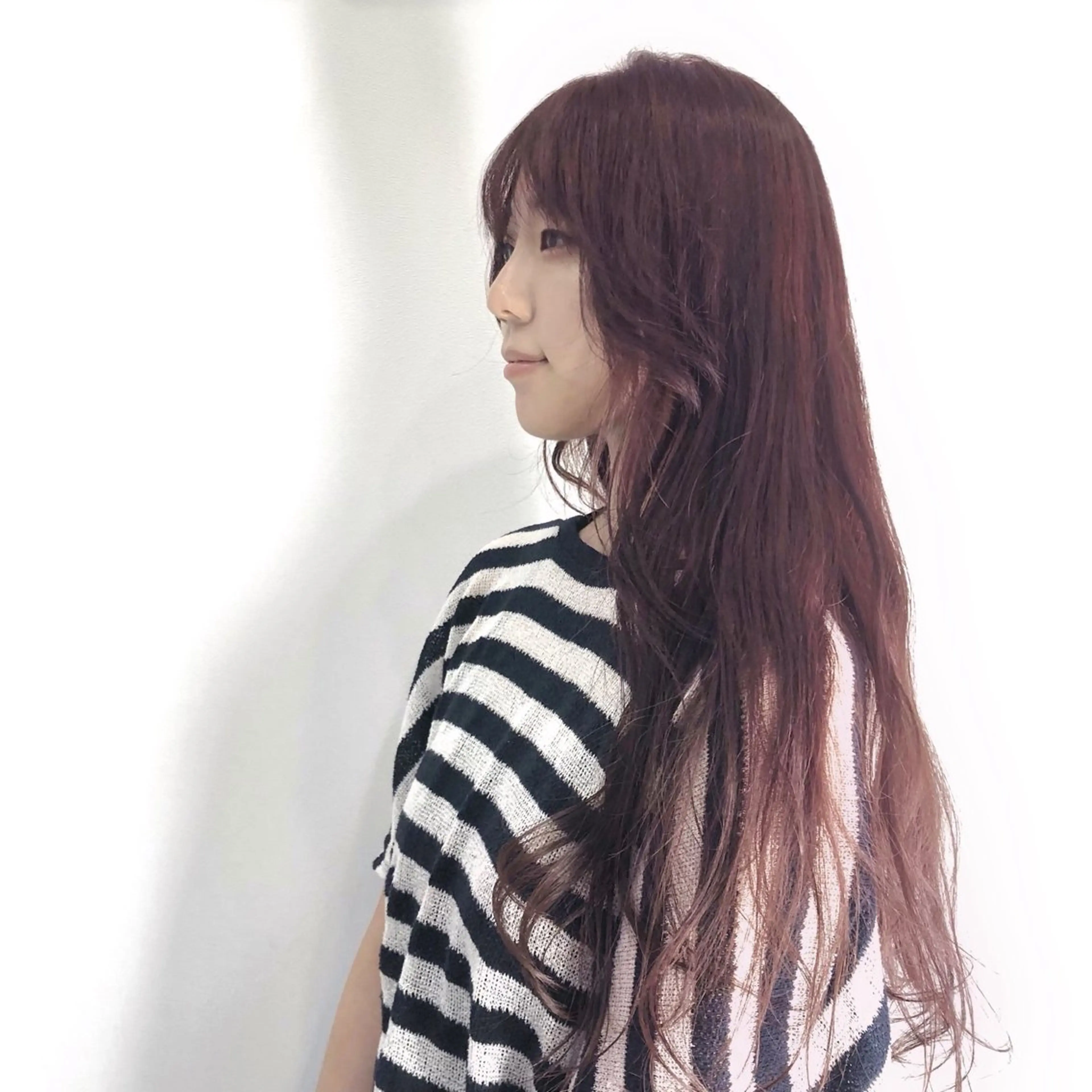 ロング カラー アッシュ ブリーチ グレージュ ブリーチなしカラー a/n 【アン】のマツエク・マツパデザイン