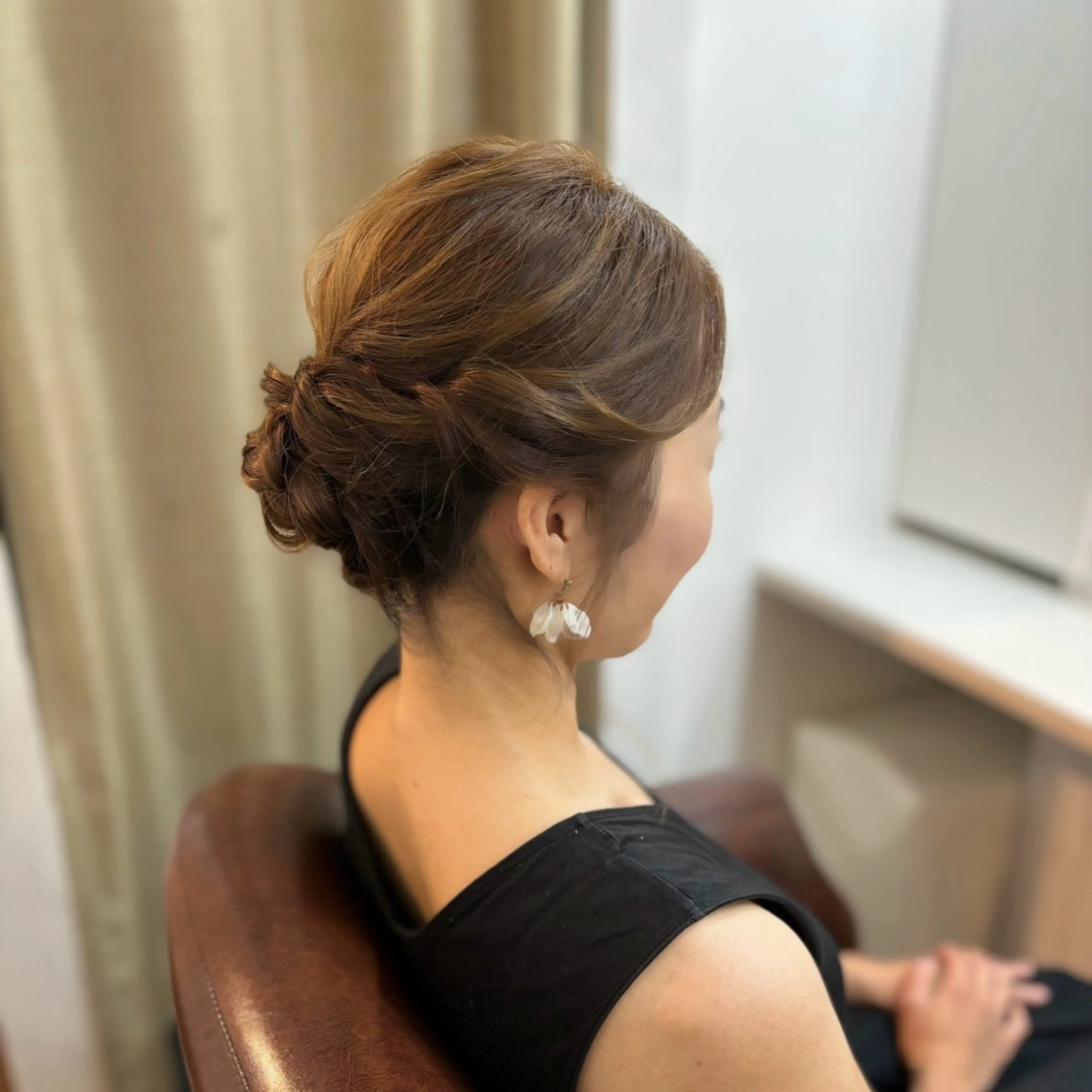 セミロング ヘアアレンジ 浴衣 elua kanekoのマツエク・マツパデザイン