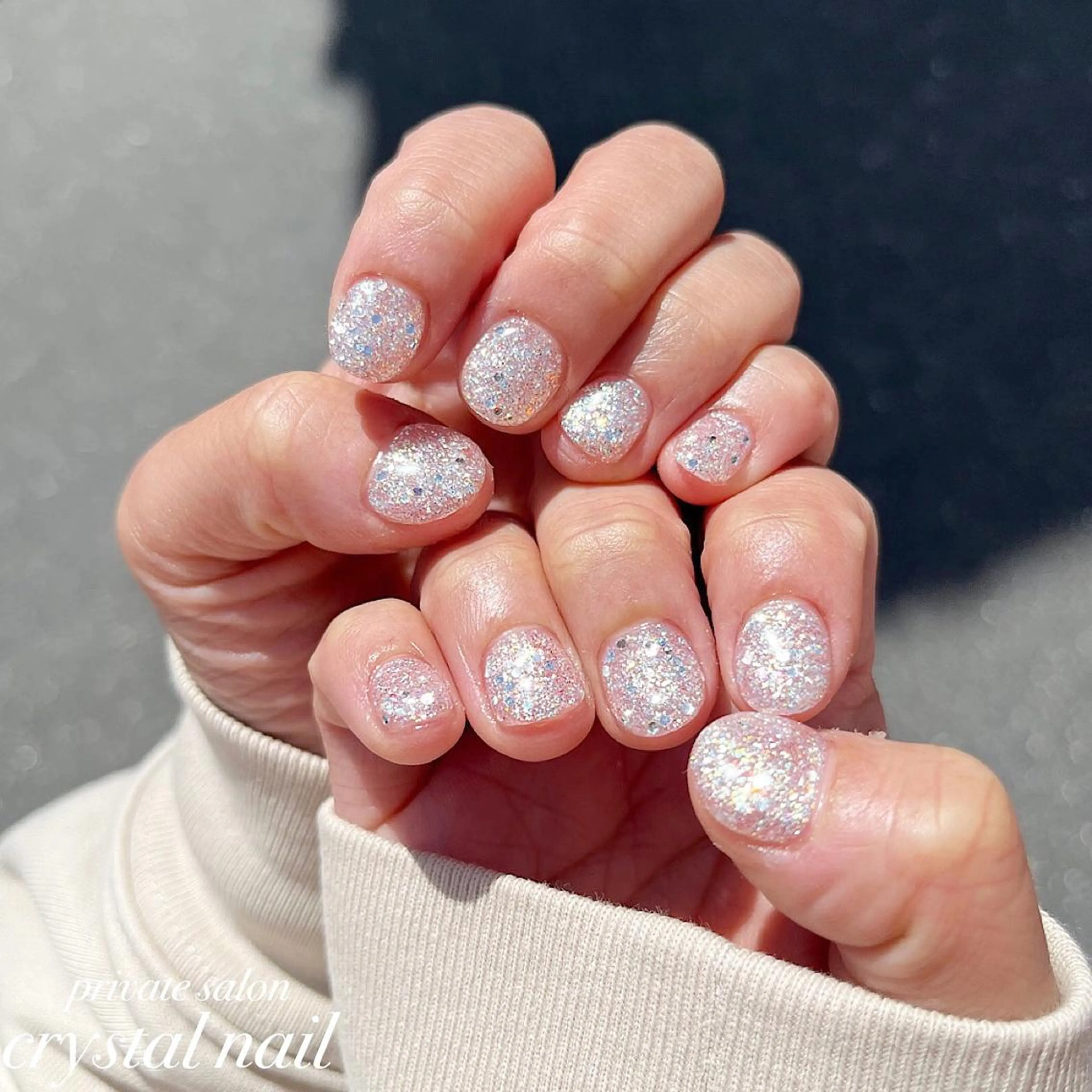 ネイル ラメ(グリッター) ショートネイル Crystal Nailのネイルデザイン