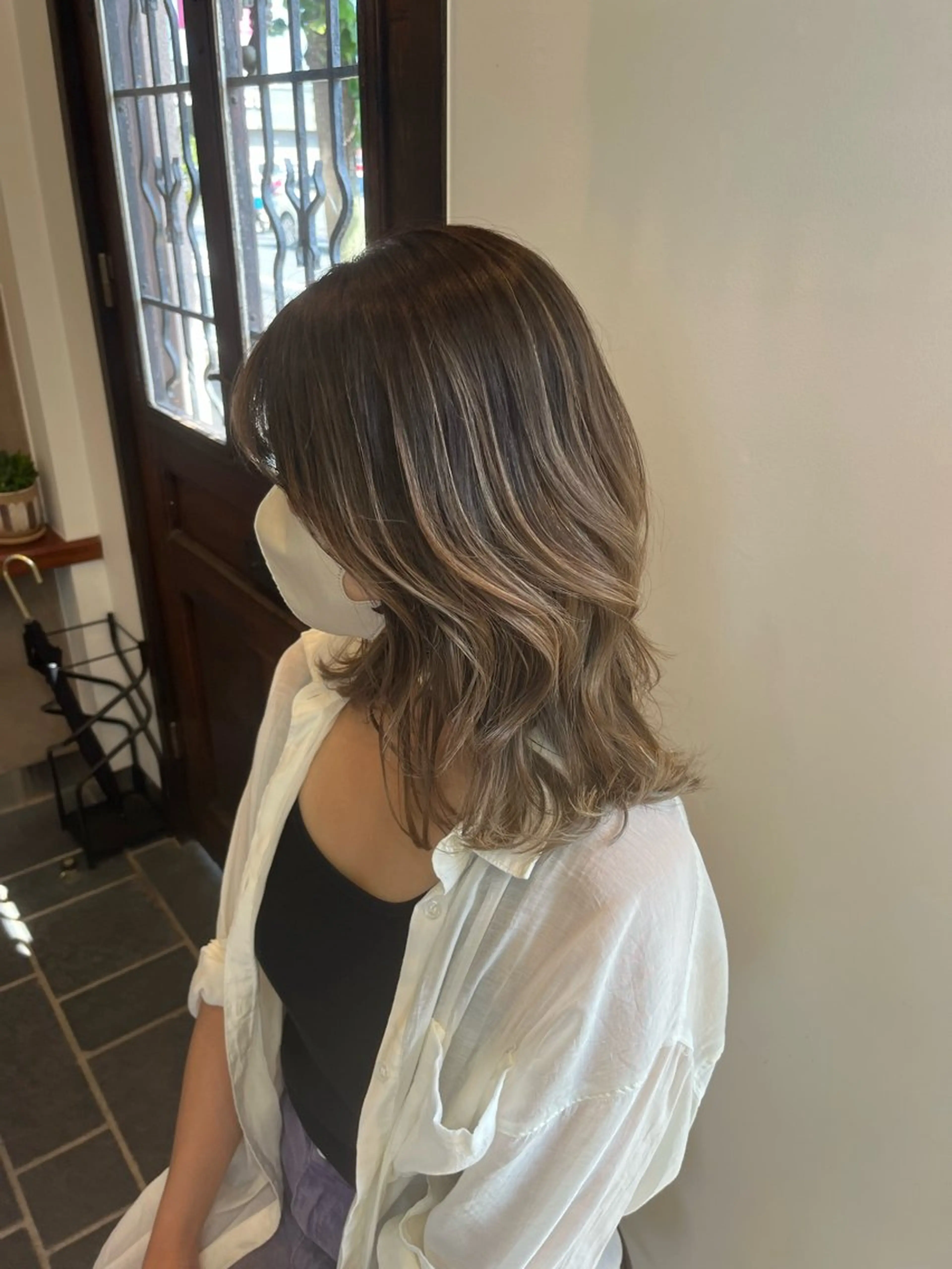 セミロング カラー バレイヤージュ ベージュカラー レイヤーカット ヘアカラー 【ショートボブ🤎】 YU-KAのヘアスタイル