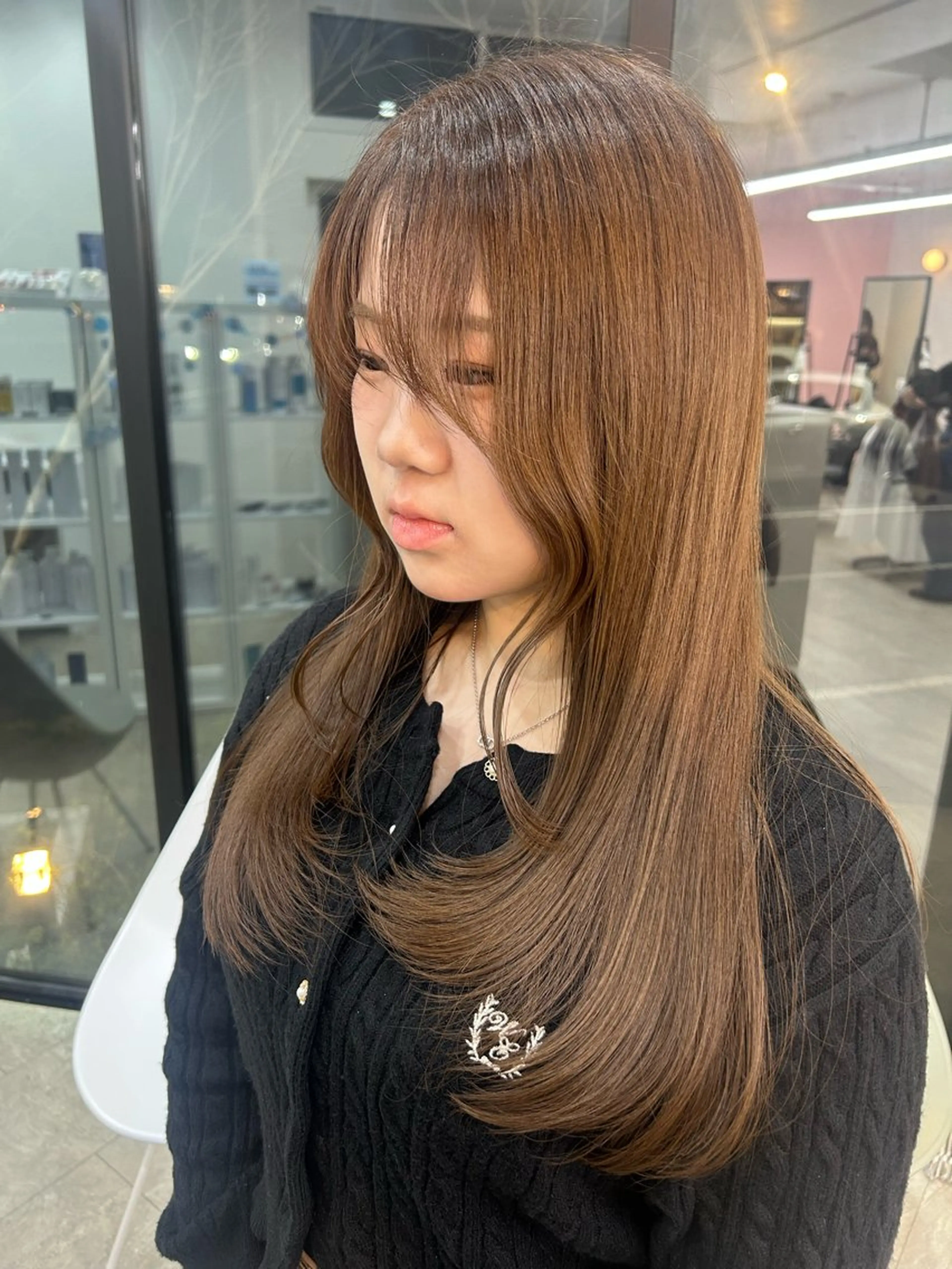 ロング カット ヘアカラー トリートメント suehiro yunaのヘアスタイル