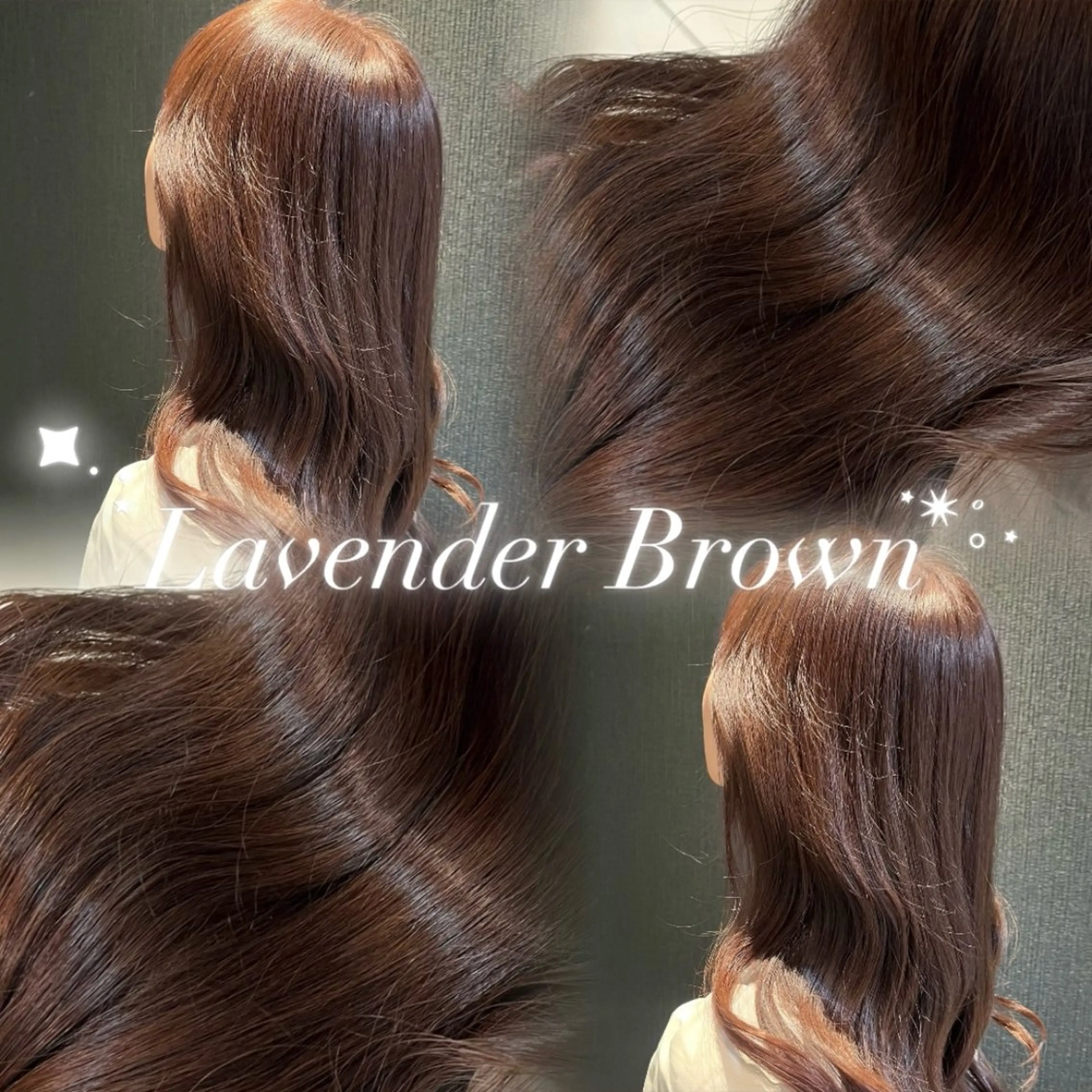 カラー ブラウンカラー ダブルカラー ラベンダーカラー ヘアカラー レイヤーカット/ フェミニン💕/鏡のヘアスタイル