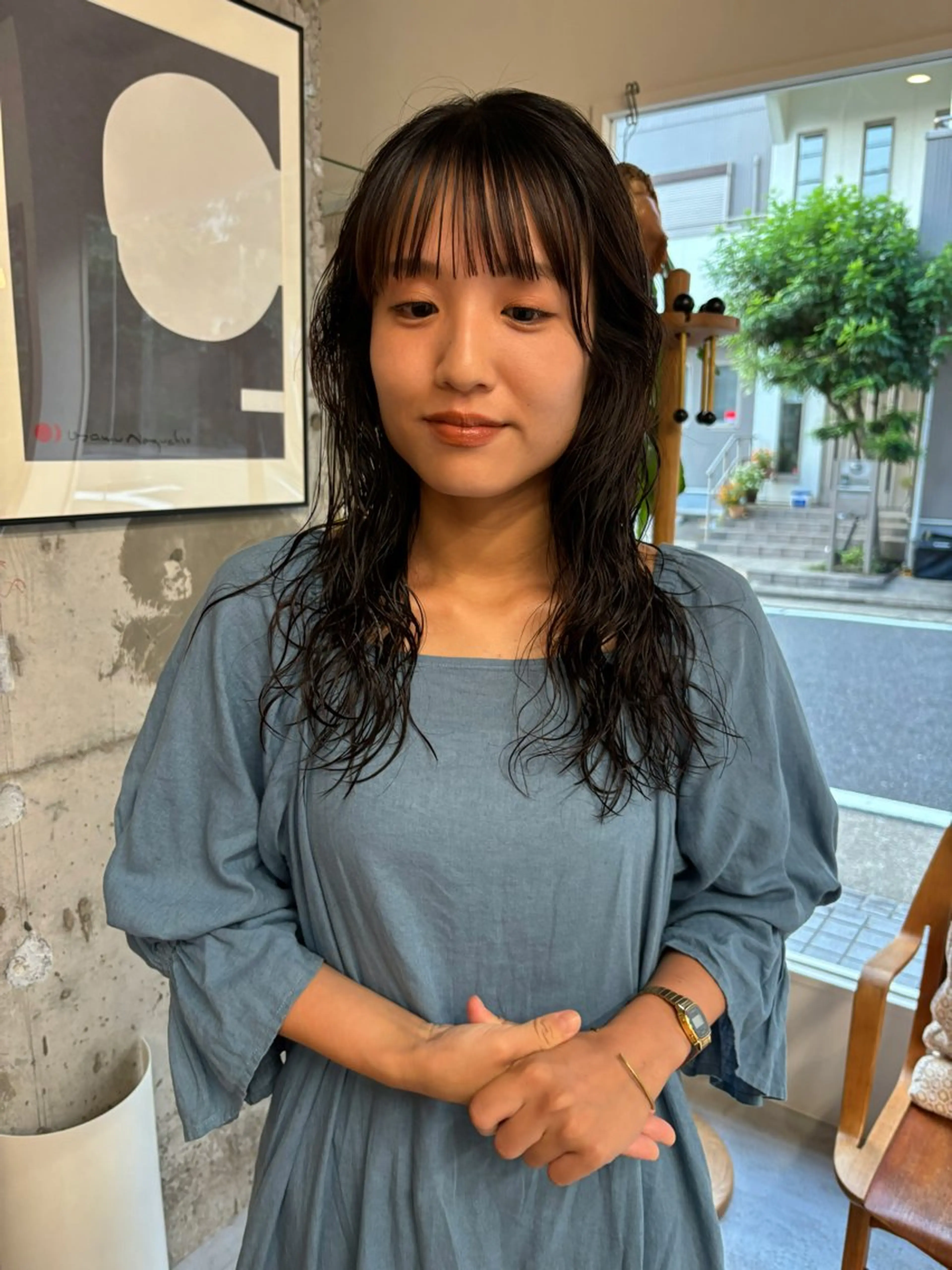 ロング パーマ 永田 愛莉のヘアスタイル