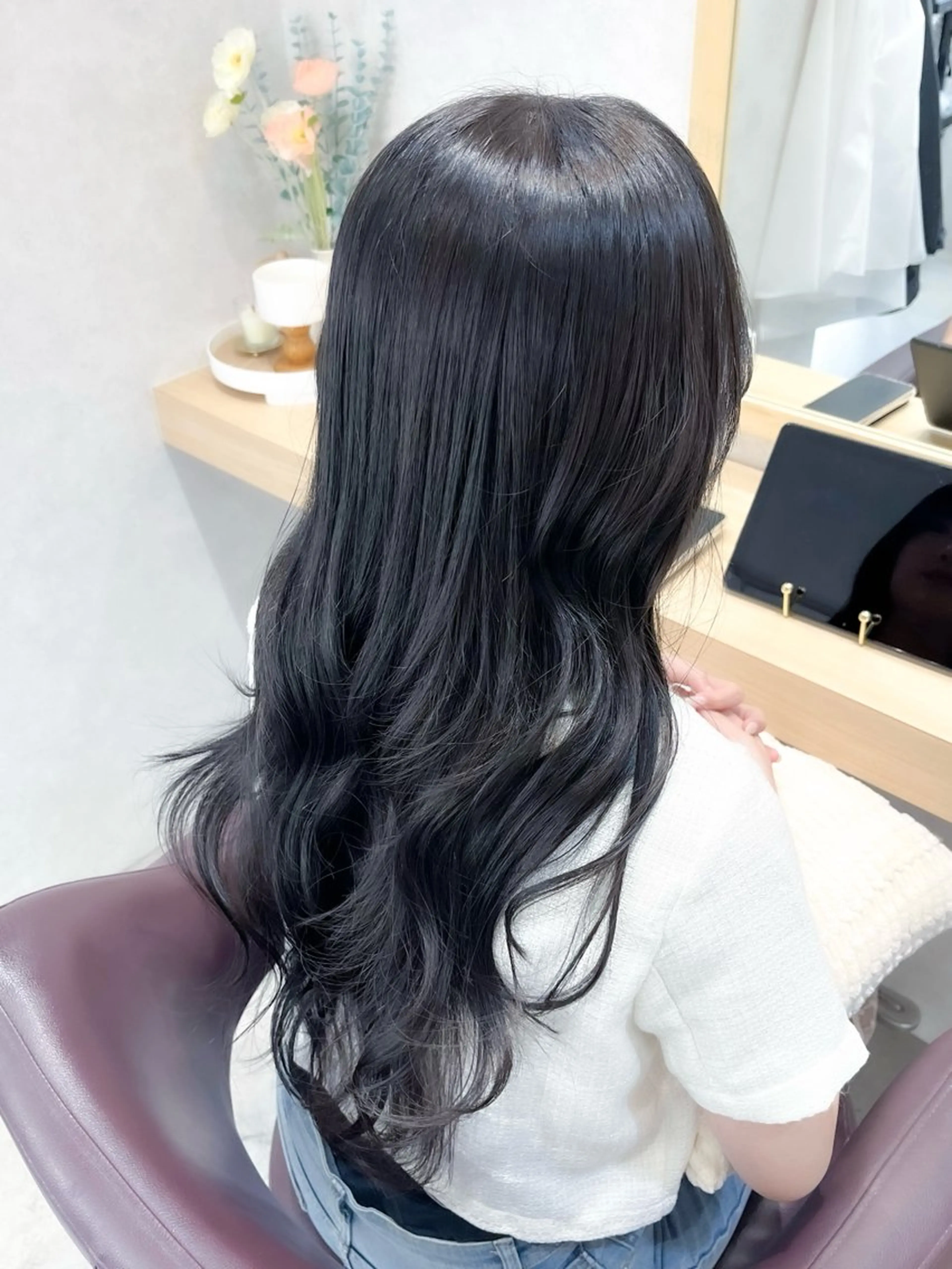 ロング カラー カット ヘアカラー トリートメント 透明感カラー／韓国 レイヤーmomokaのヘアスタイル