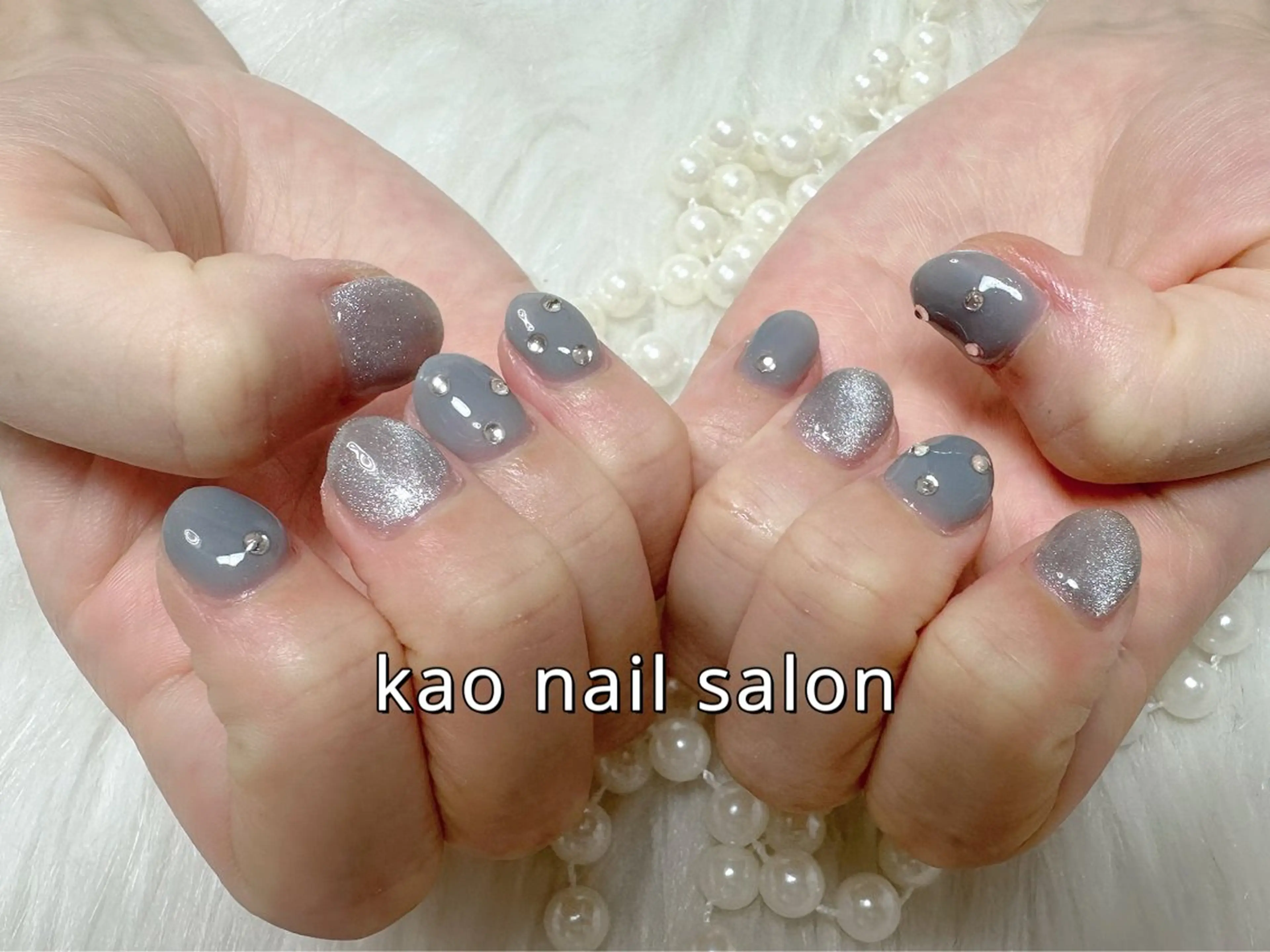 ネイル チークネイル 長さ出し フレンチネイル ジェルネイル ガラスフレンチ ハンドネイル kao nail マグネット/長さだしのネイルデザイン