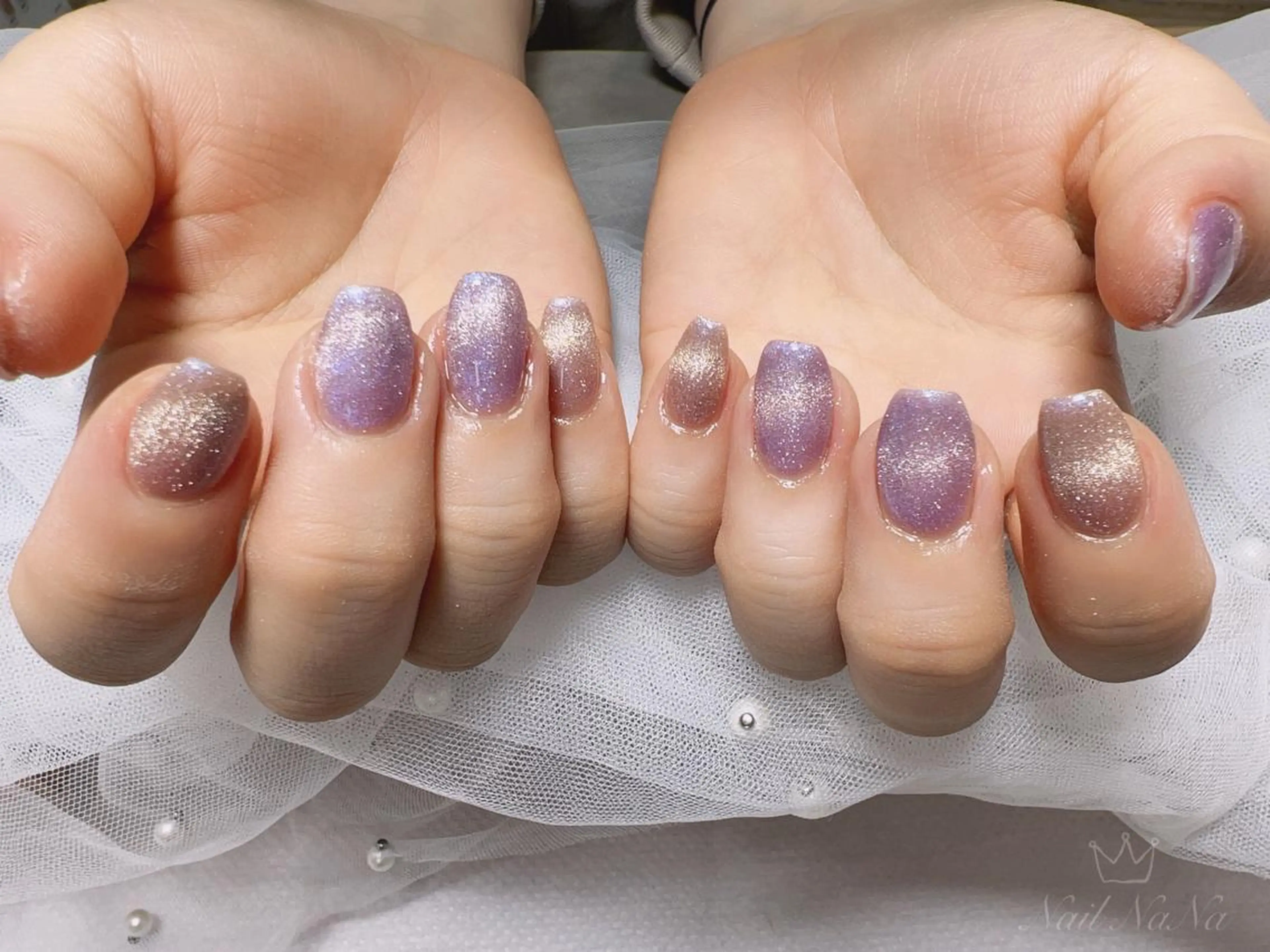 ショート カラー ネイル フラッシュネイル フラッシュマグ マグネットネイル ハンドネイル Nail NaNaのネイルデザイン