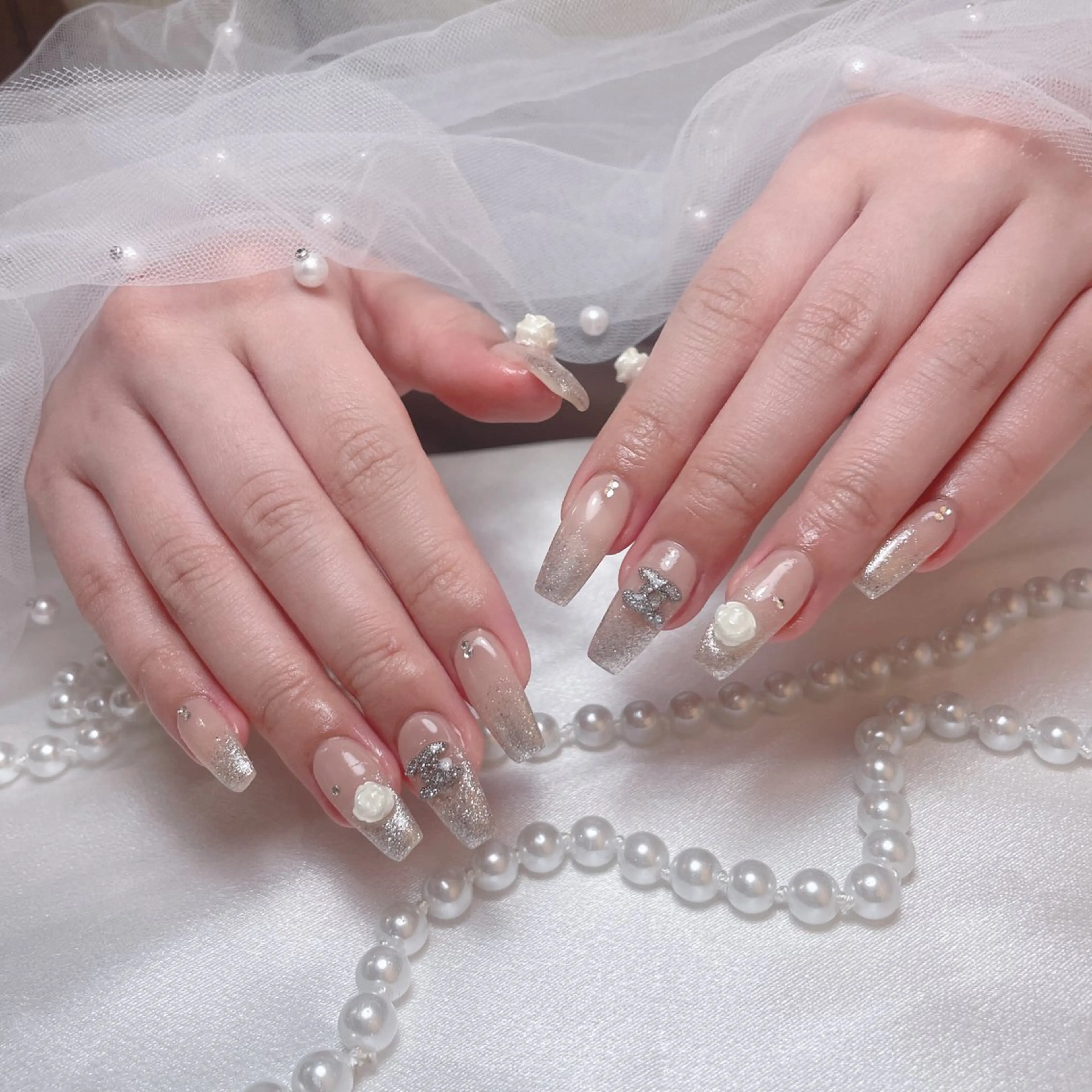 ネイル フットネイル フレンチネイル ジェルネイル ガーリー グラデーション ハンドネイル D.d Nail Moeのネイルデザイン