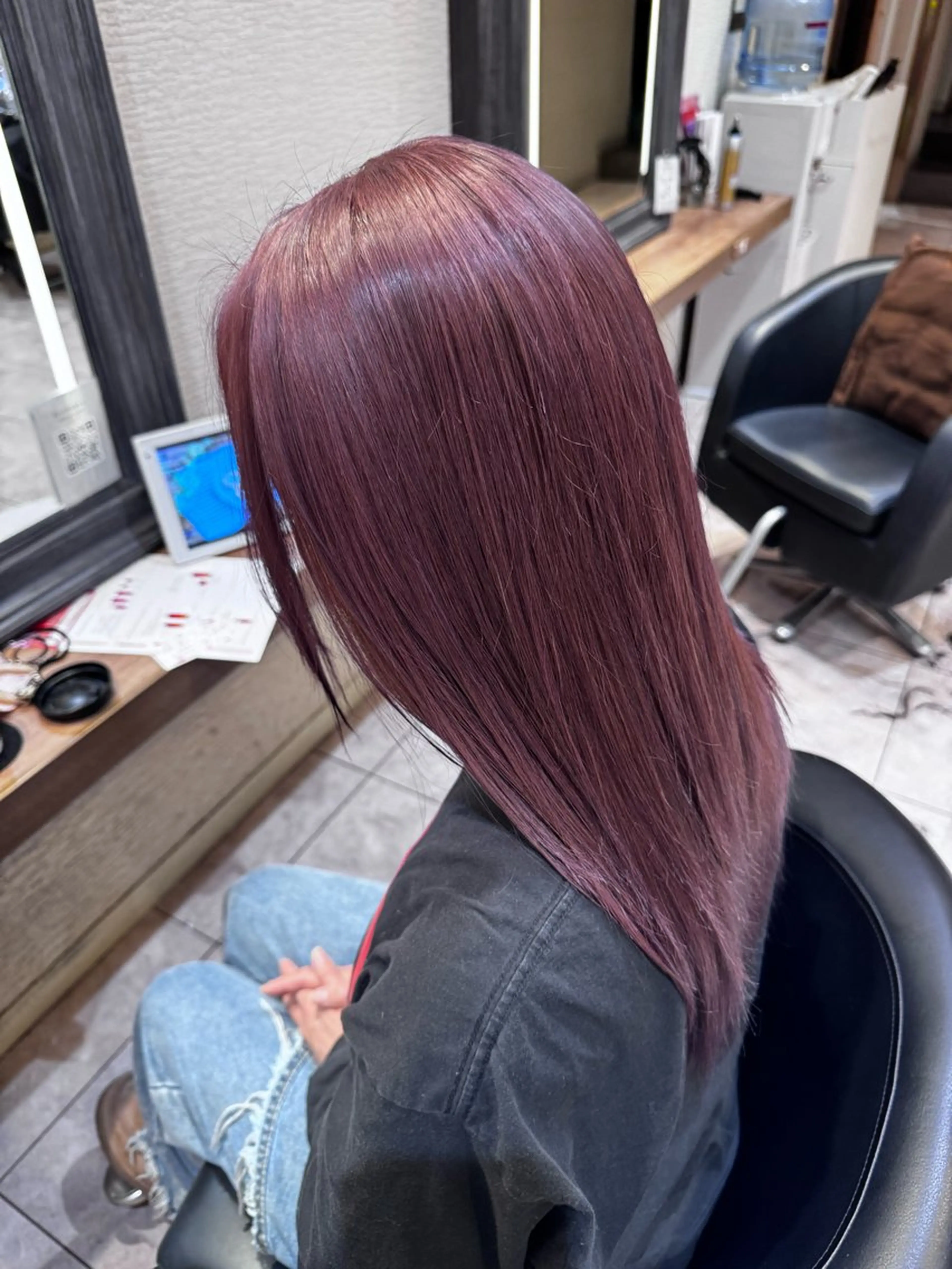 ロング カラー ピンクカラー ヘアカラー 🐺ウルフ× ハイトーン🐺MOEのヘアスタイル