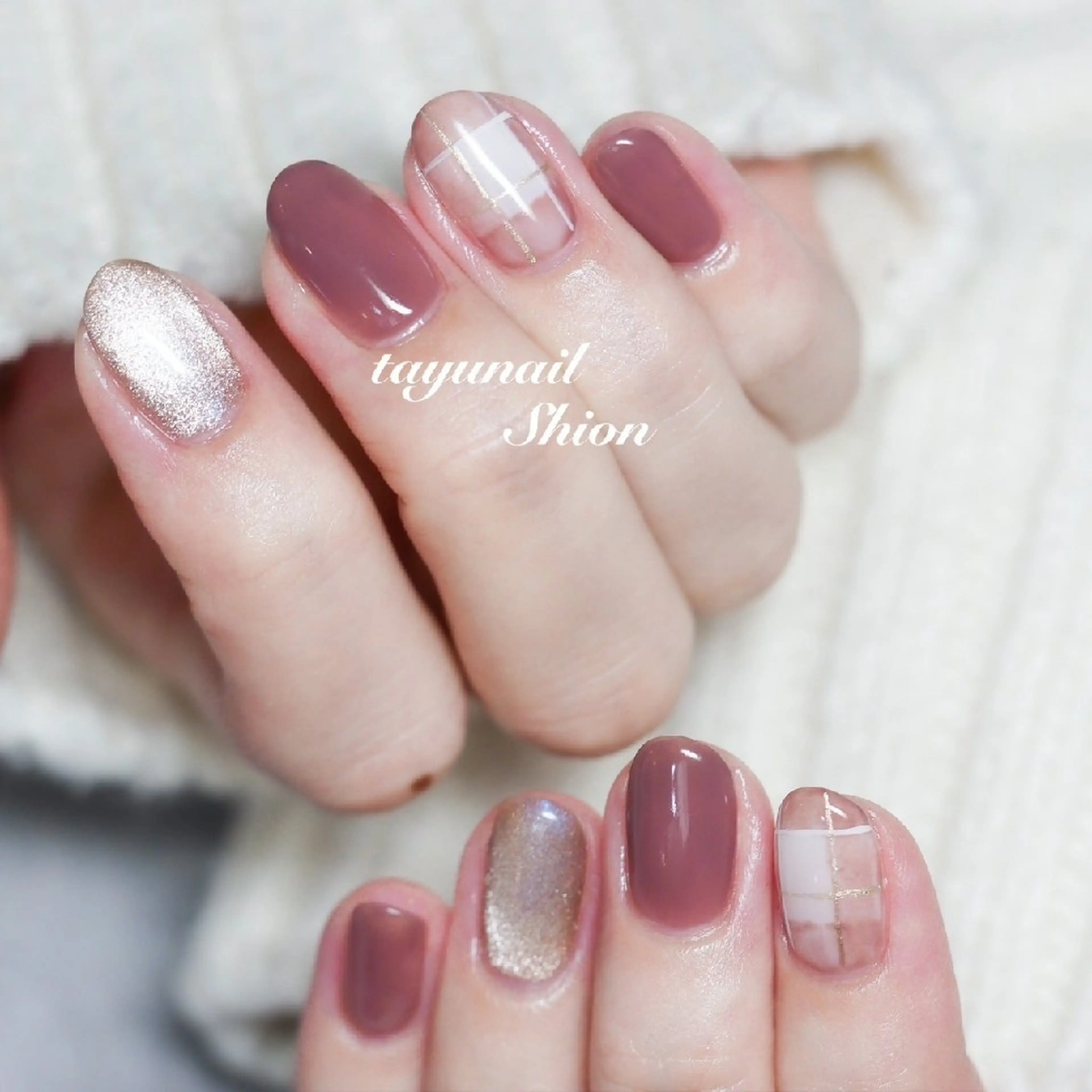 ネイル ジェルネイル マグネットネイル パラジェル 冬ネイル ネイルサロン・ネイルスクール　たゆnail所属・ネイルサロン 【たゆnail】のネイルデザイン
