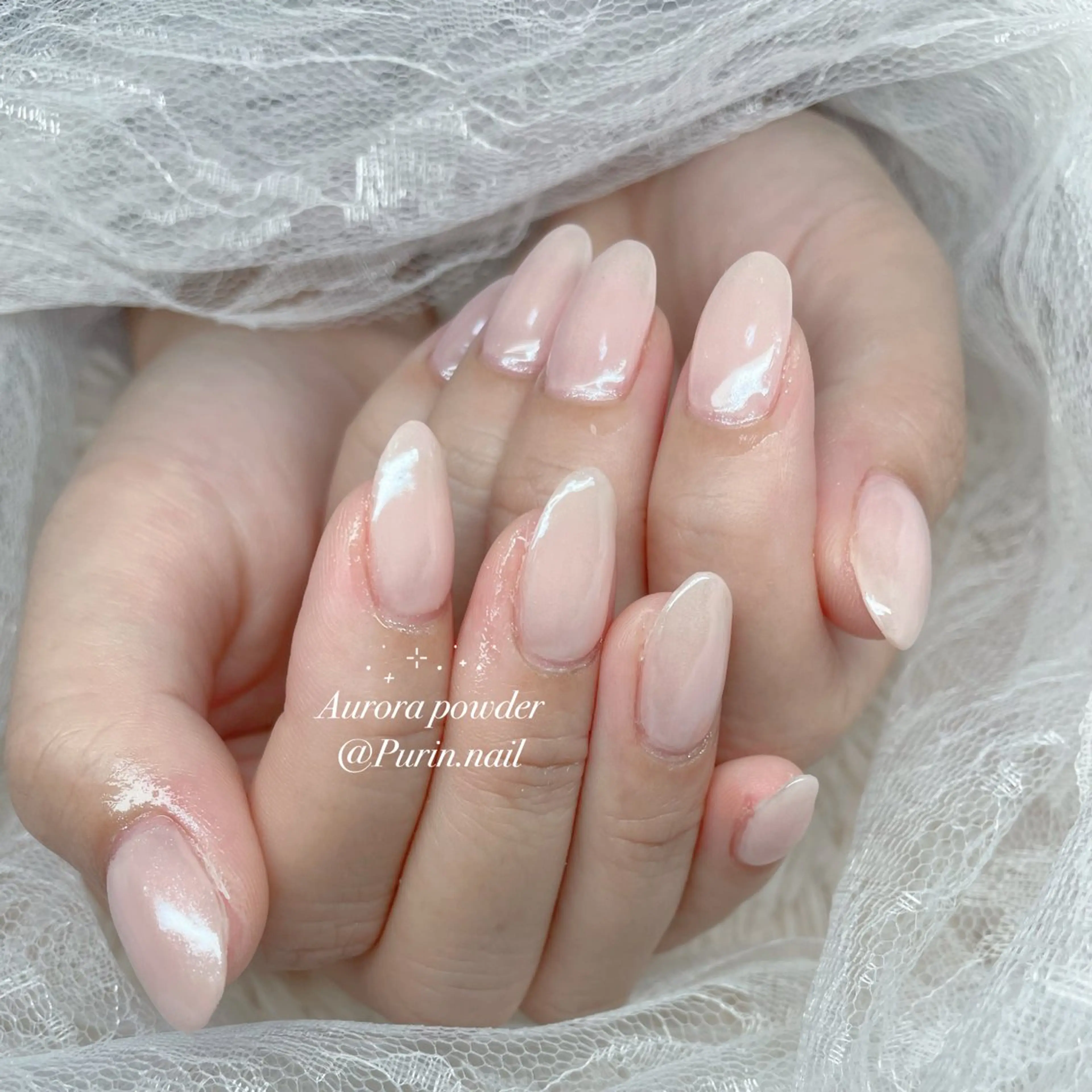ネイル オーロラネイル ハンドネイル Nails by Purin🍮のネイルデザイン