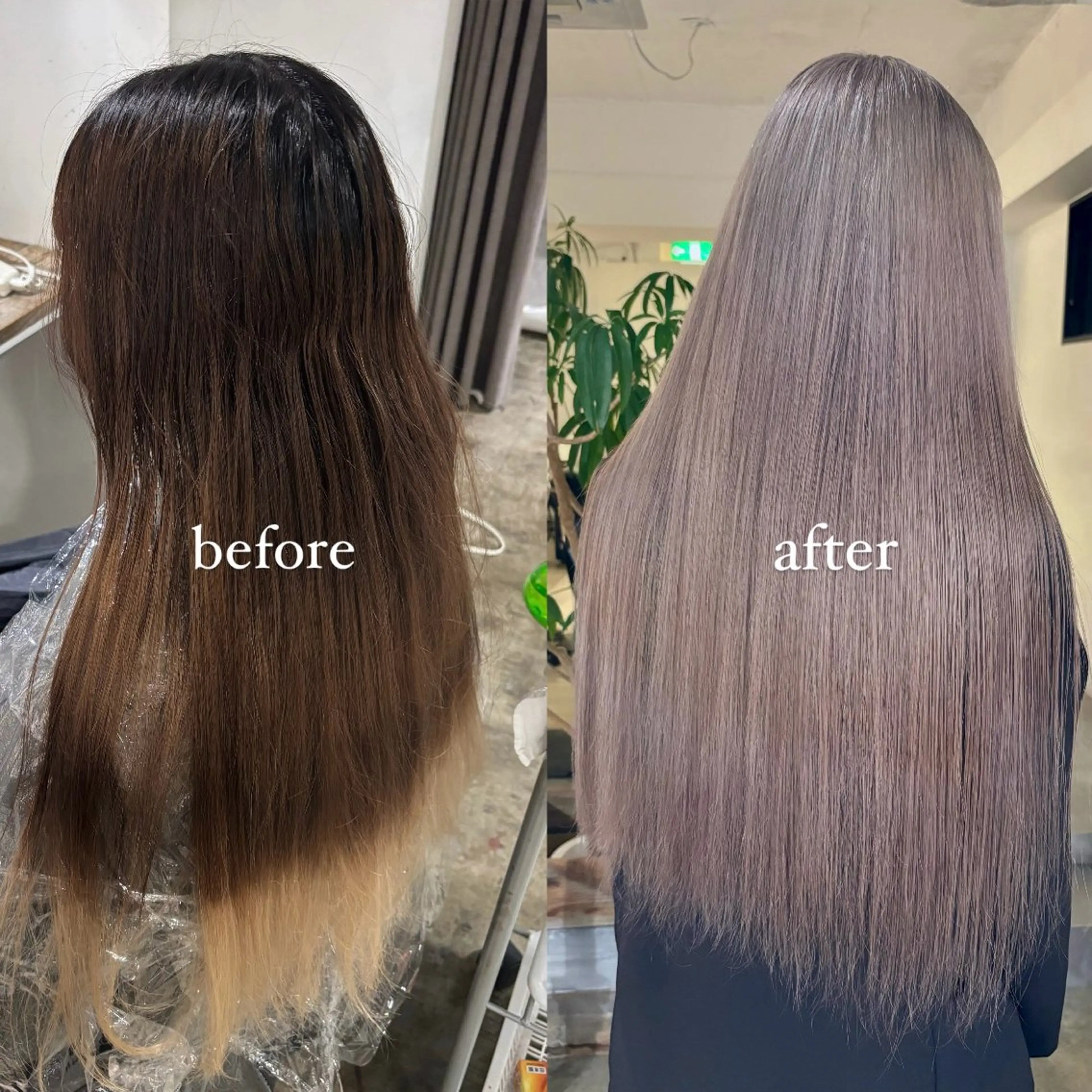 ロング カラー ブリーチ ケアブリーチ ケアカラー ダブルカラー グレージュ 暖色カラー🍒 ケアブリーチ/akiのヘアスタイル