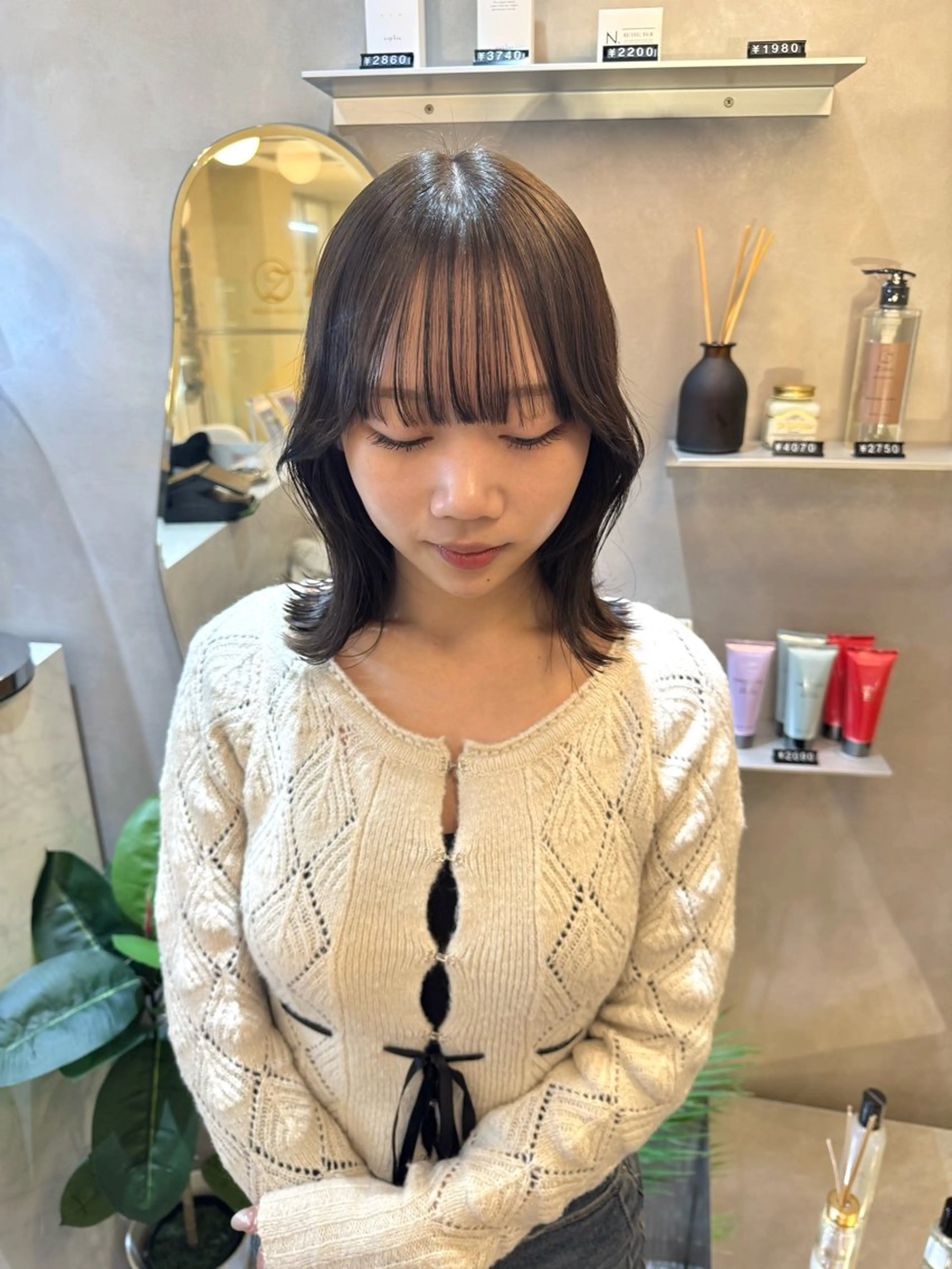 ミディアム カラー 韓国ヘア🇰🇷/ 顔周り/松田光里のヘアスタイル