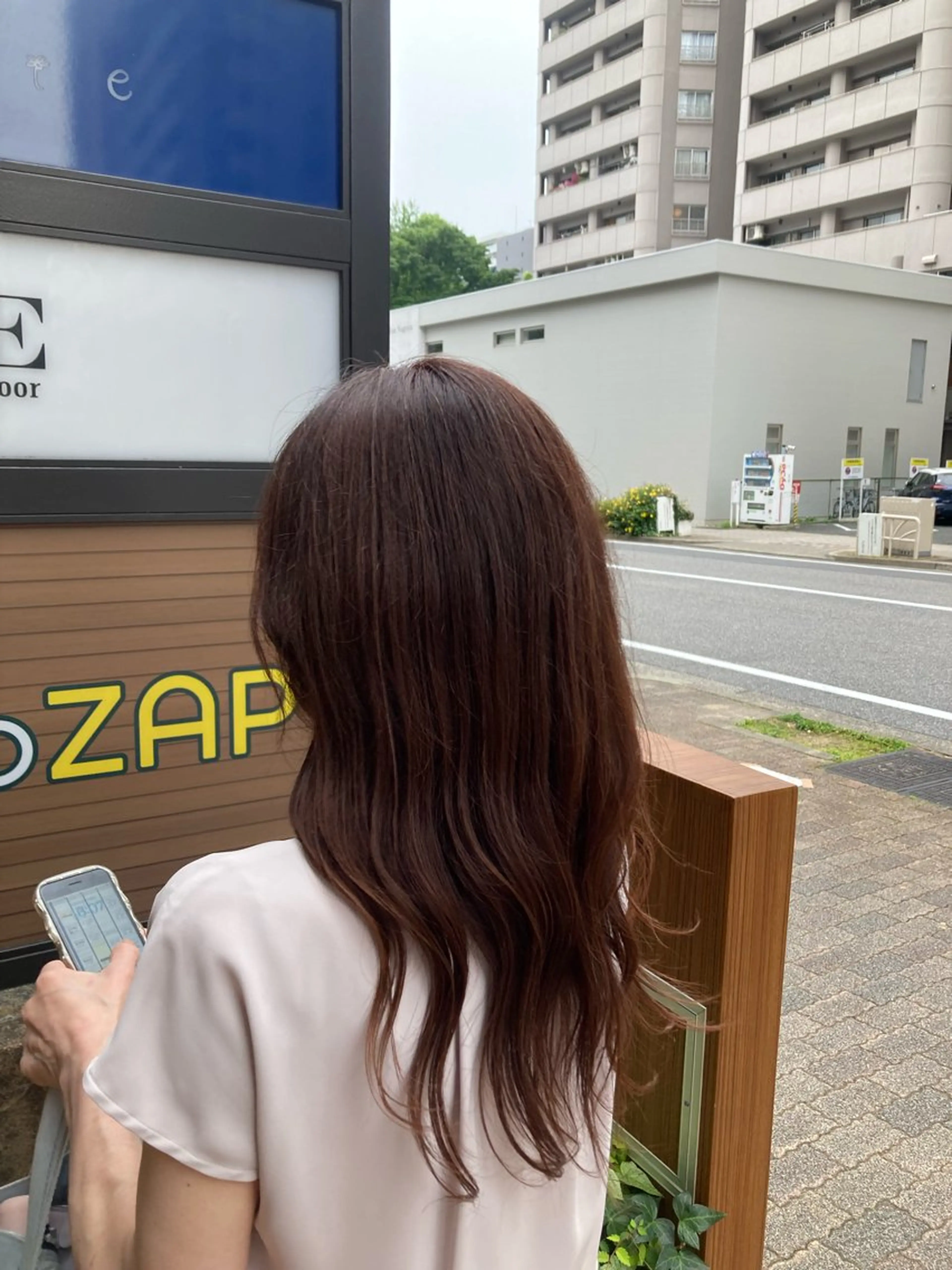 カラー ブラウンカラー ピンクカラー 加茂野 緑のヘアスタイル