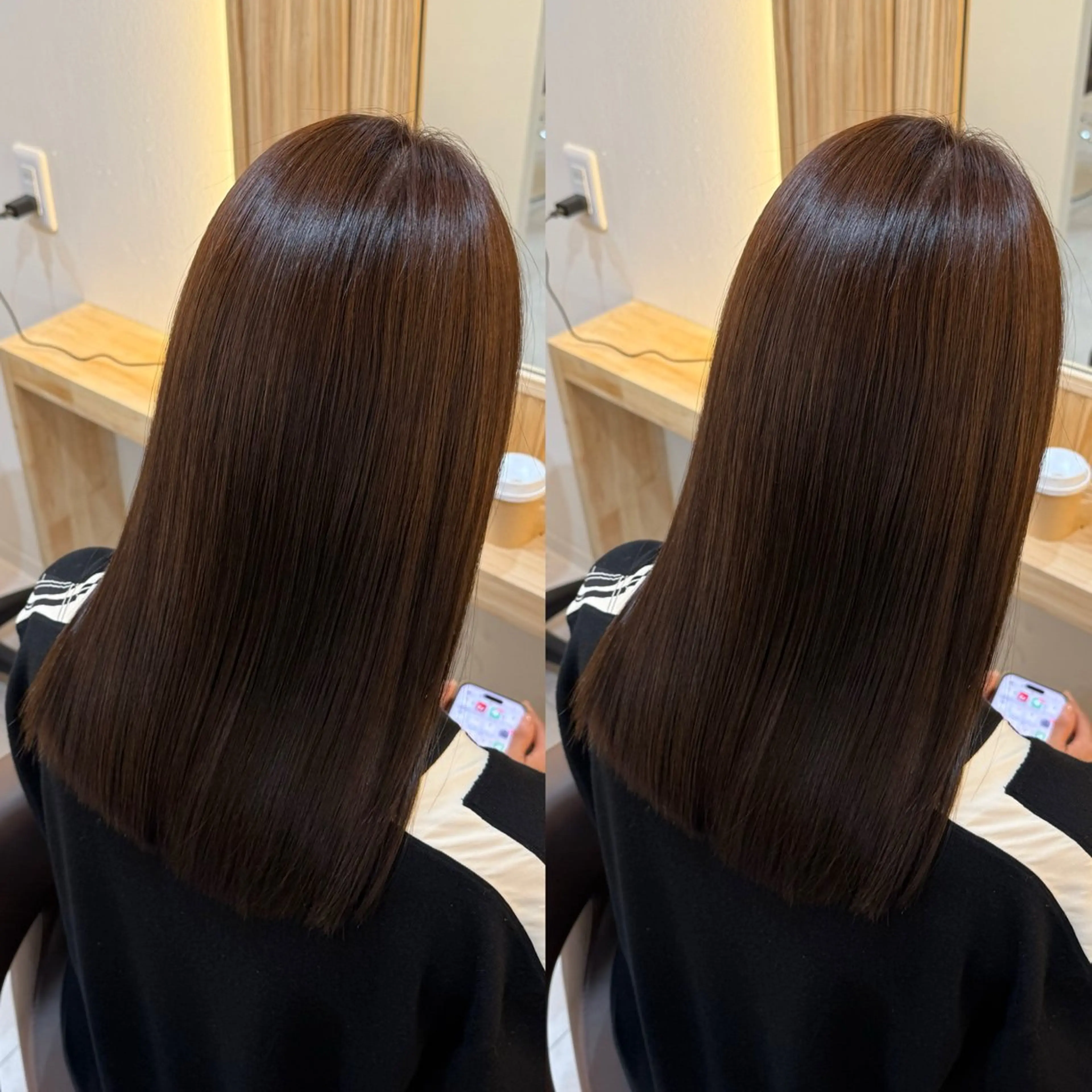 セミロング 髪質改善 attrait南堀江所属・KAISEI髪質改善 /縮毛矯正のヘアスタイル